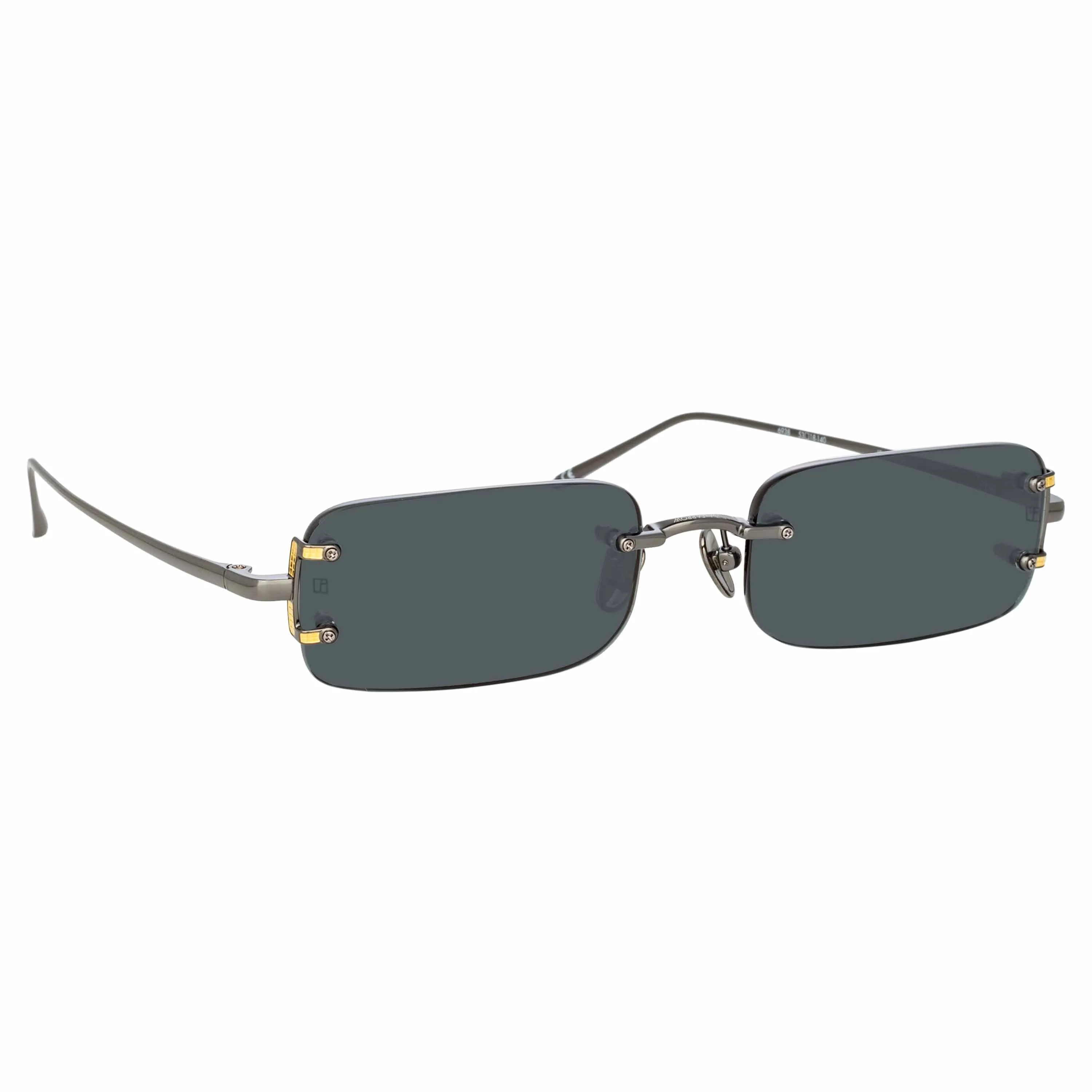 Taylor Rectangular Sunglasses in Nickel sold by Linda Farrow product image thumbnail 4
