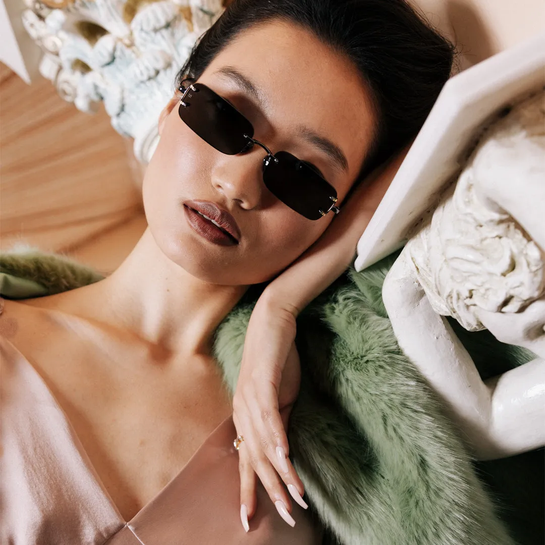 Taylor Rectangular Sunglasses in Nickel sold by Linda Farrow product image thumbnail 2
