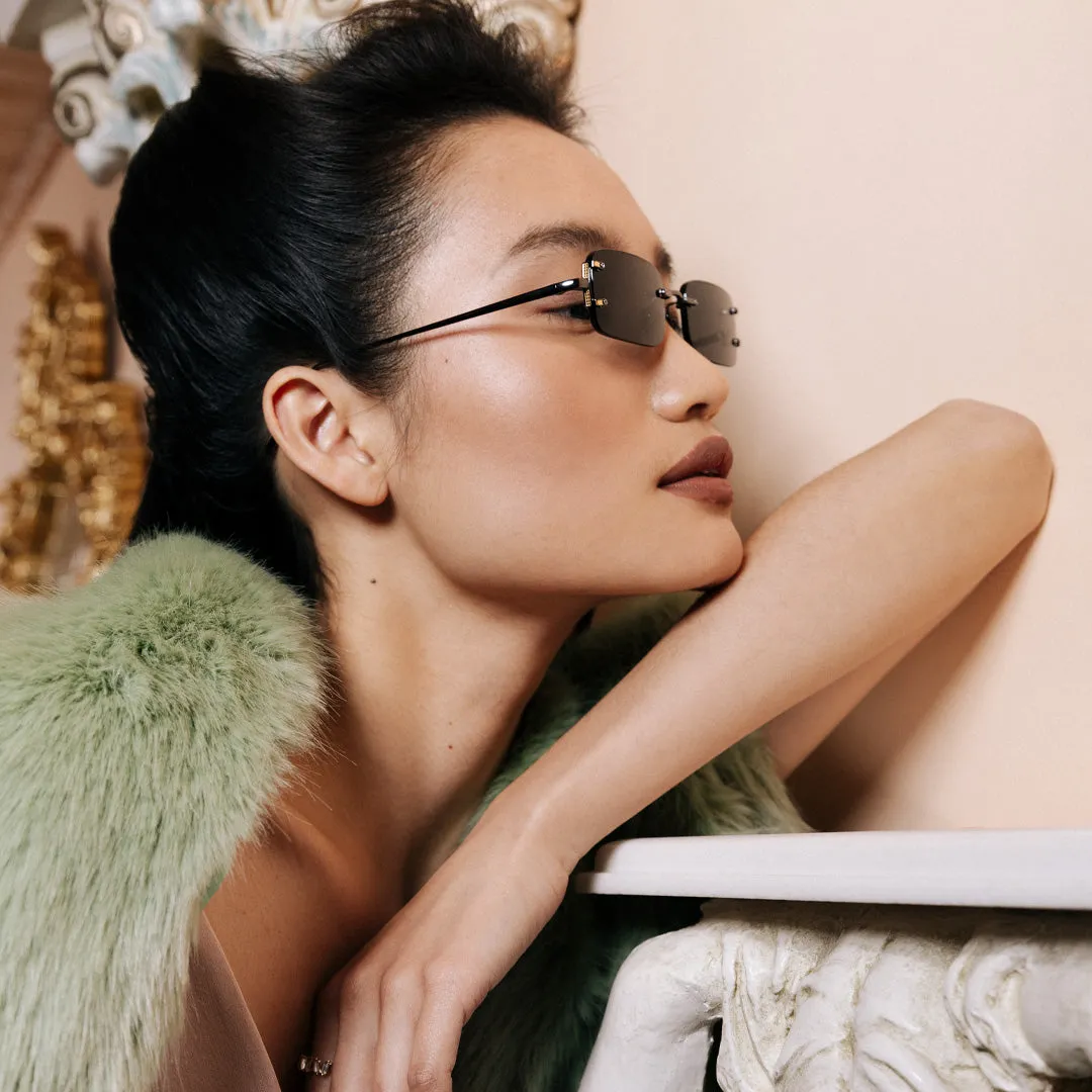 Taylor Rectangular Sunglasses in Nickel sold by Linda Farrow product image thumbnail 3