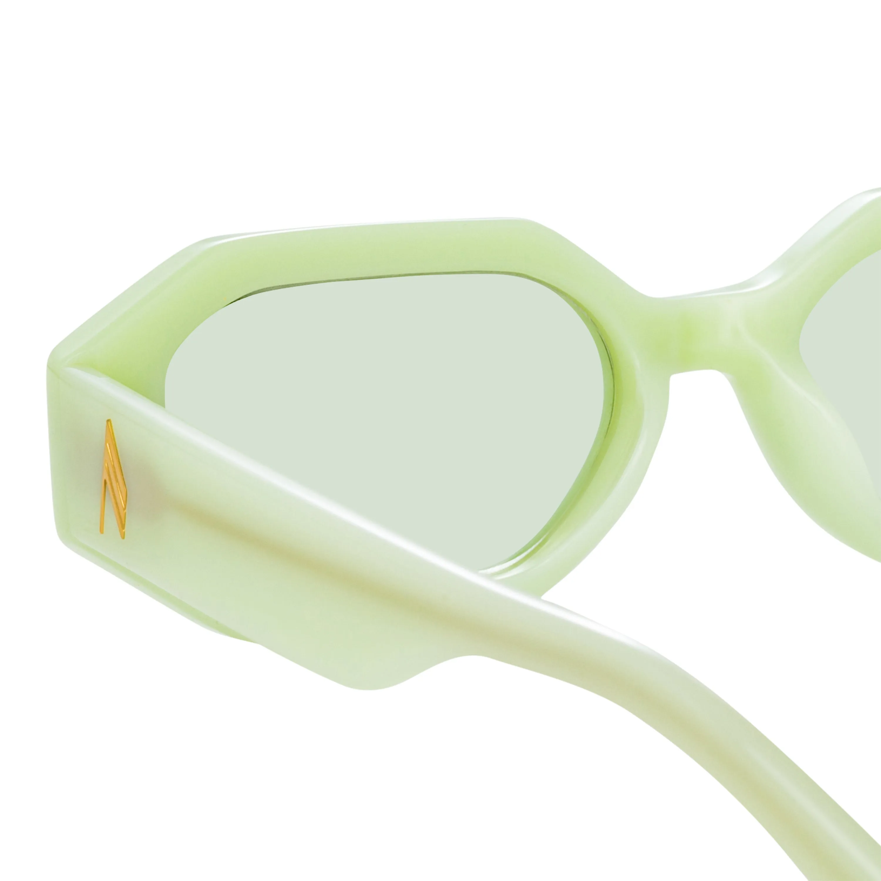 The Attico Irene Angular Sunglasses in Mint sold by Linda Farrow product image thumbnail 3