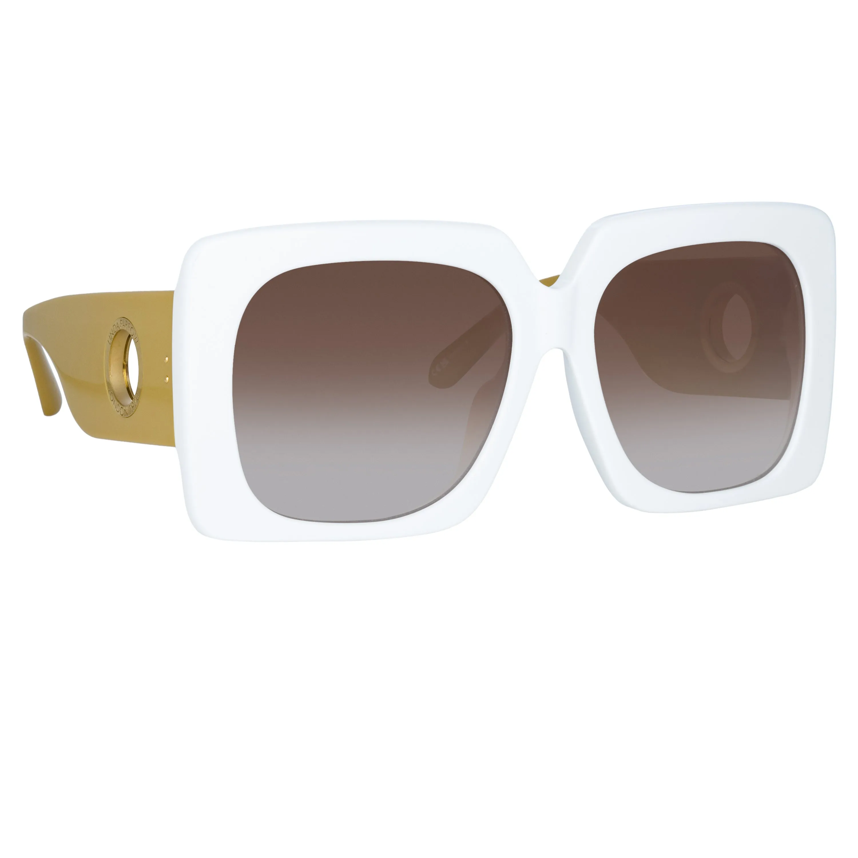 Sierra Oversized Sunglasses in White sold by Linda Farrow