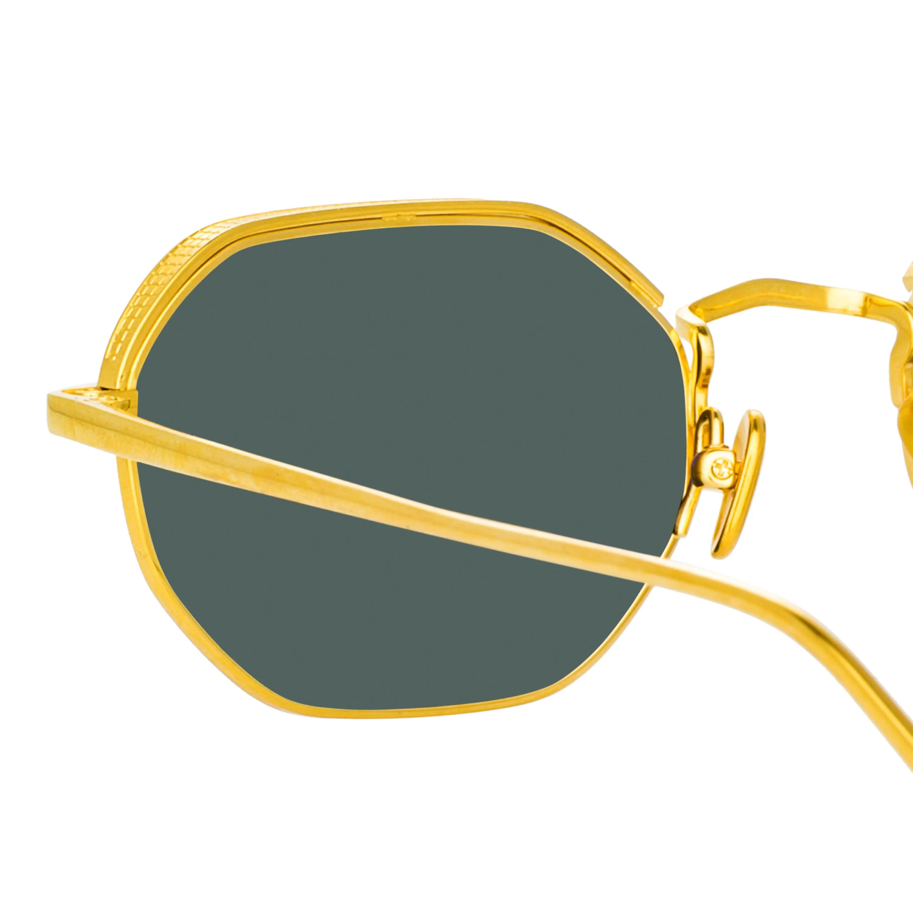 Shaw Angular Glasses in Yellow Gold and Green sold by Linda Farrow product image thumbnail 4