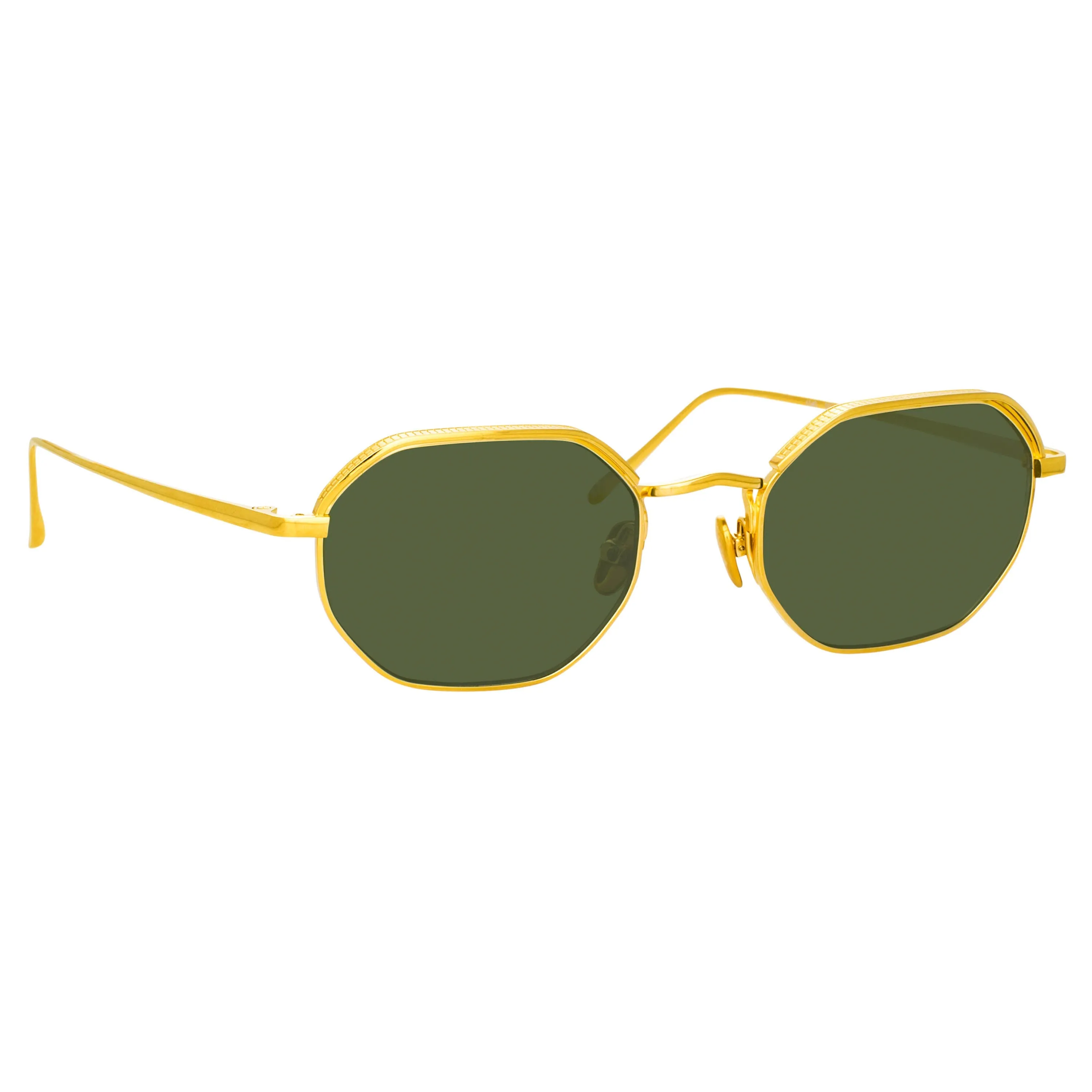 Shaw Angular Glasses in Yellow Gold and Green sold by Linda Farrow product image thumbnail 2