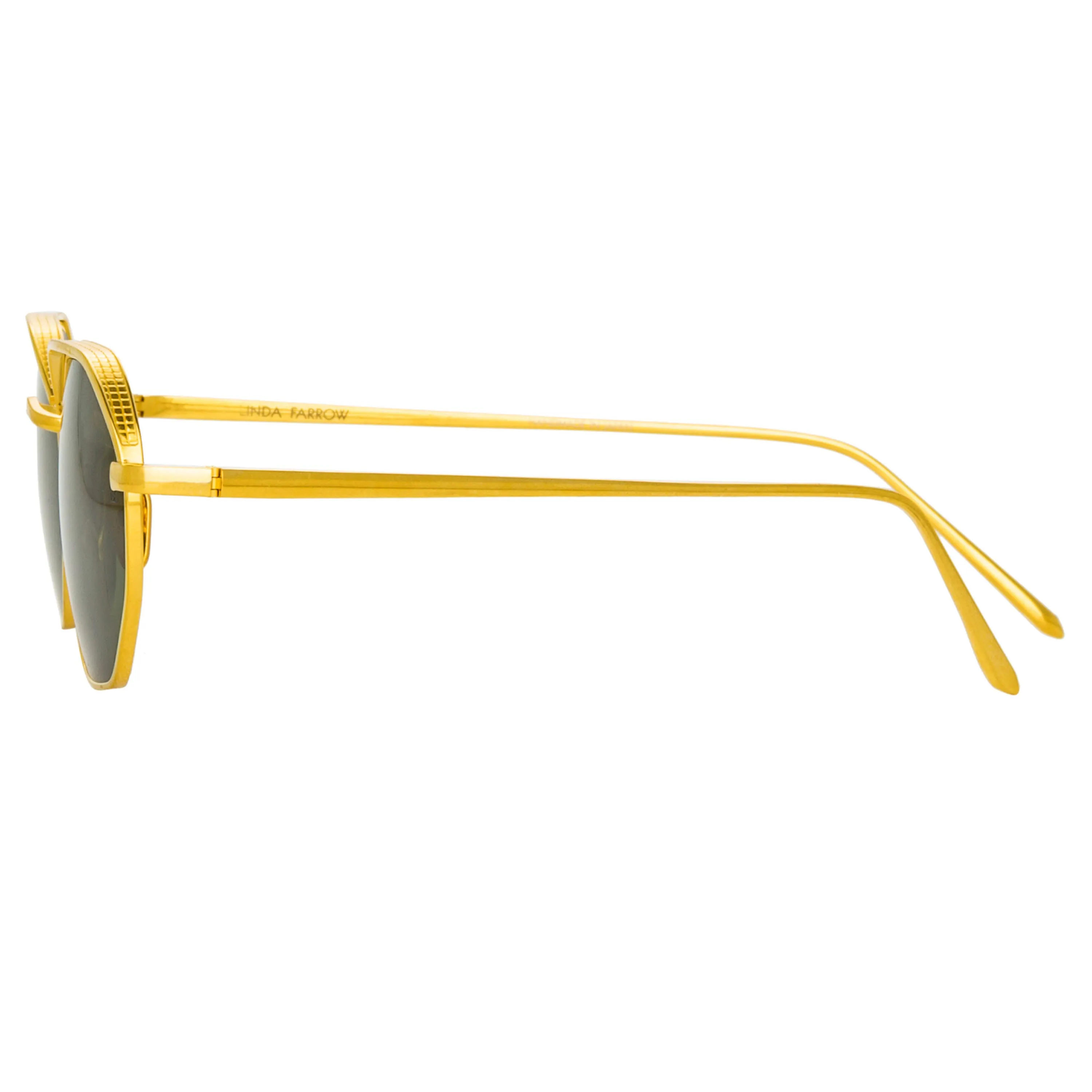 Shaw Angular Glasses in Yellow Gold and Green sold by Linda Farrow product image thumbnail 3