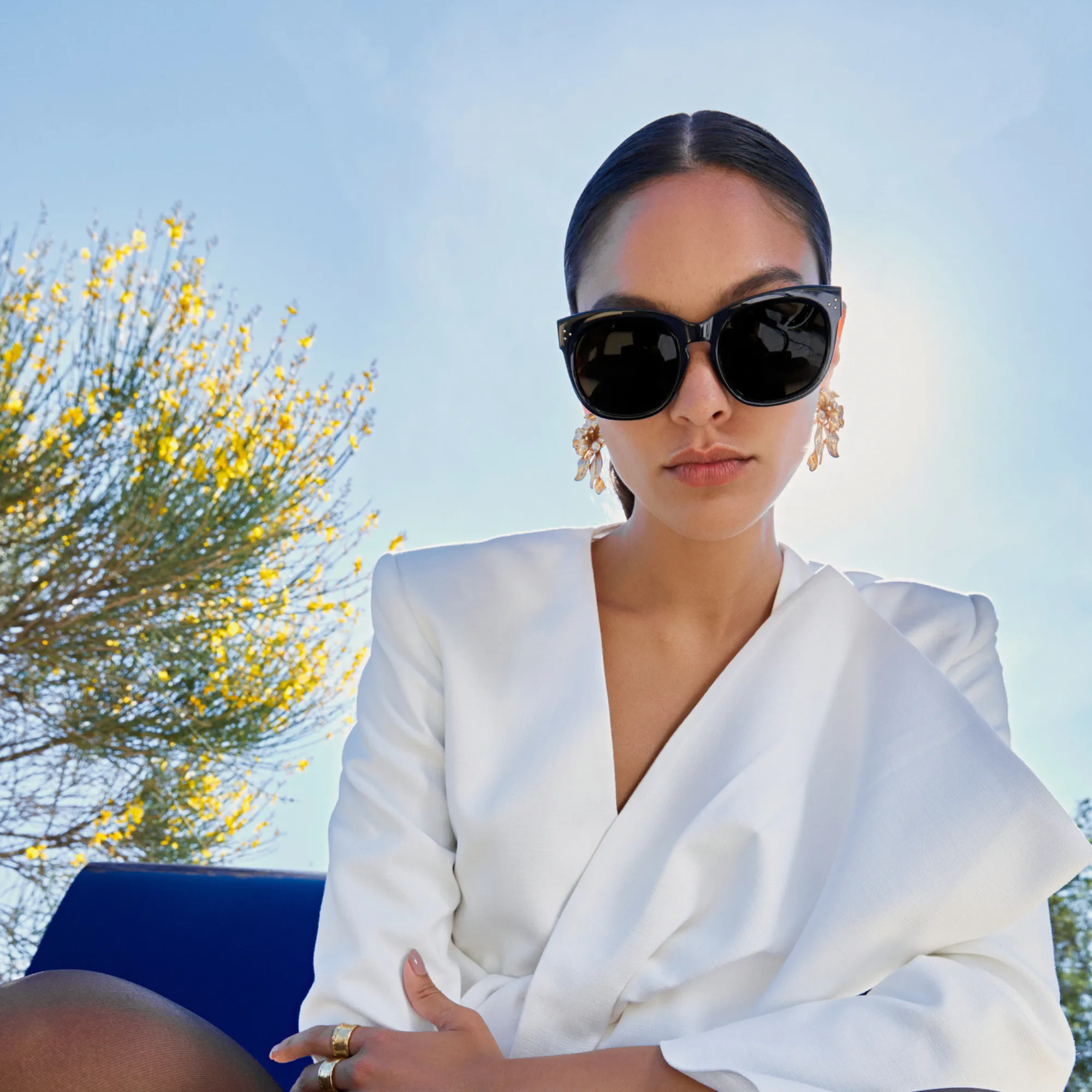 Jenson D-Frame Sunglasses in Black sold by Linda Farrow product image thumbnail 5