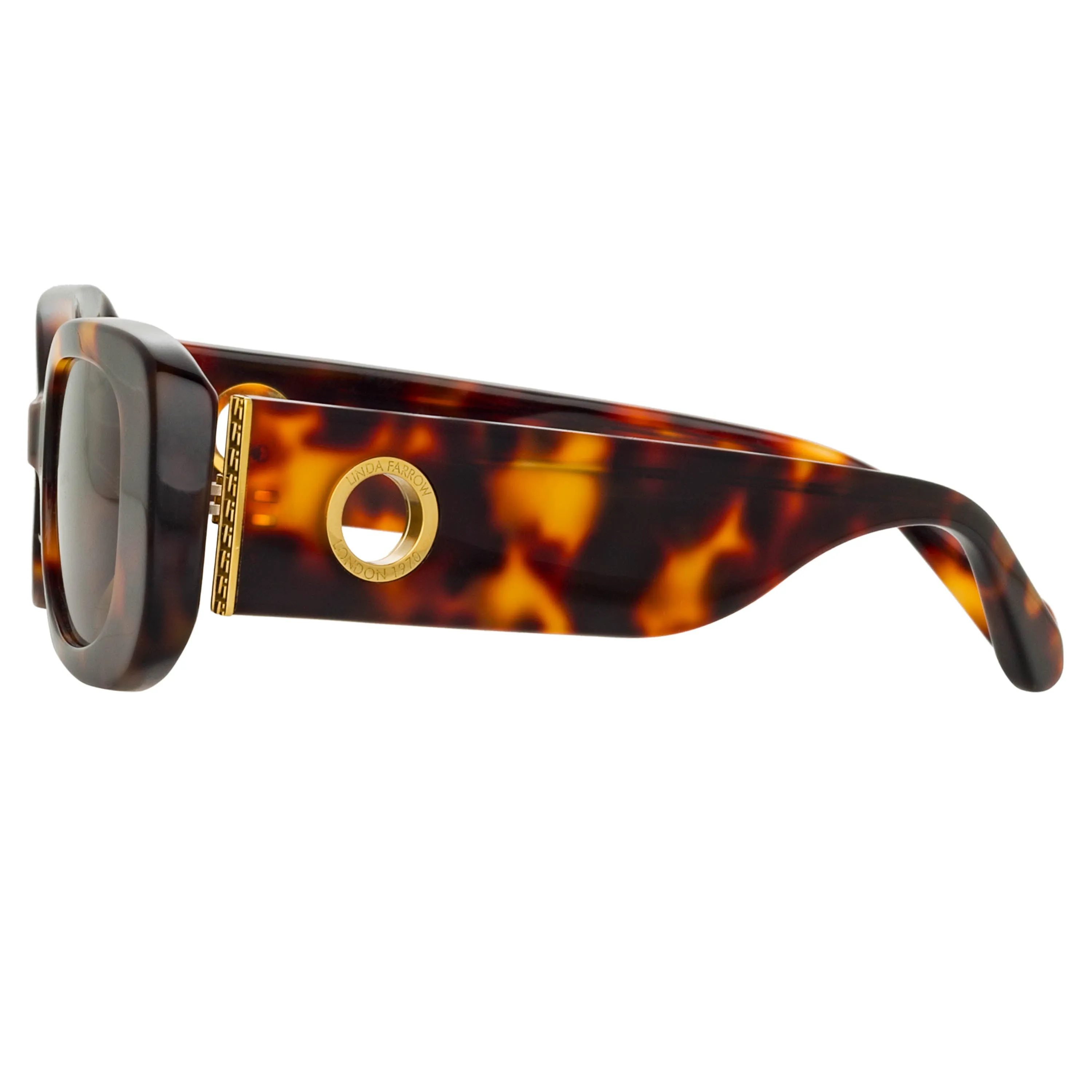 Lola Rectangular Sunglasses in Tortoiseshell sold by Linda Farrow product image thumbnail 4