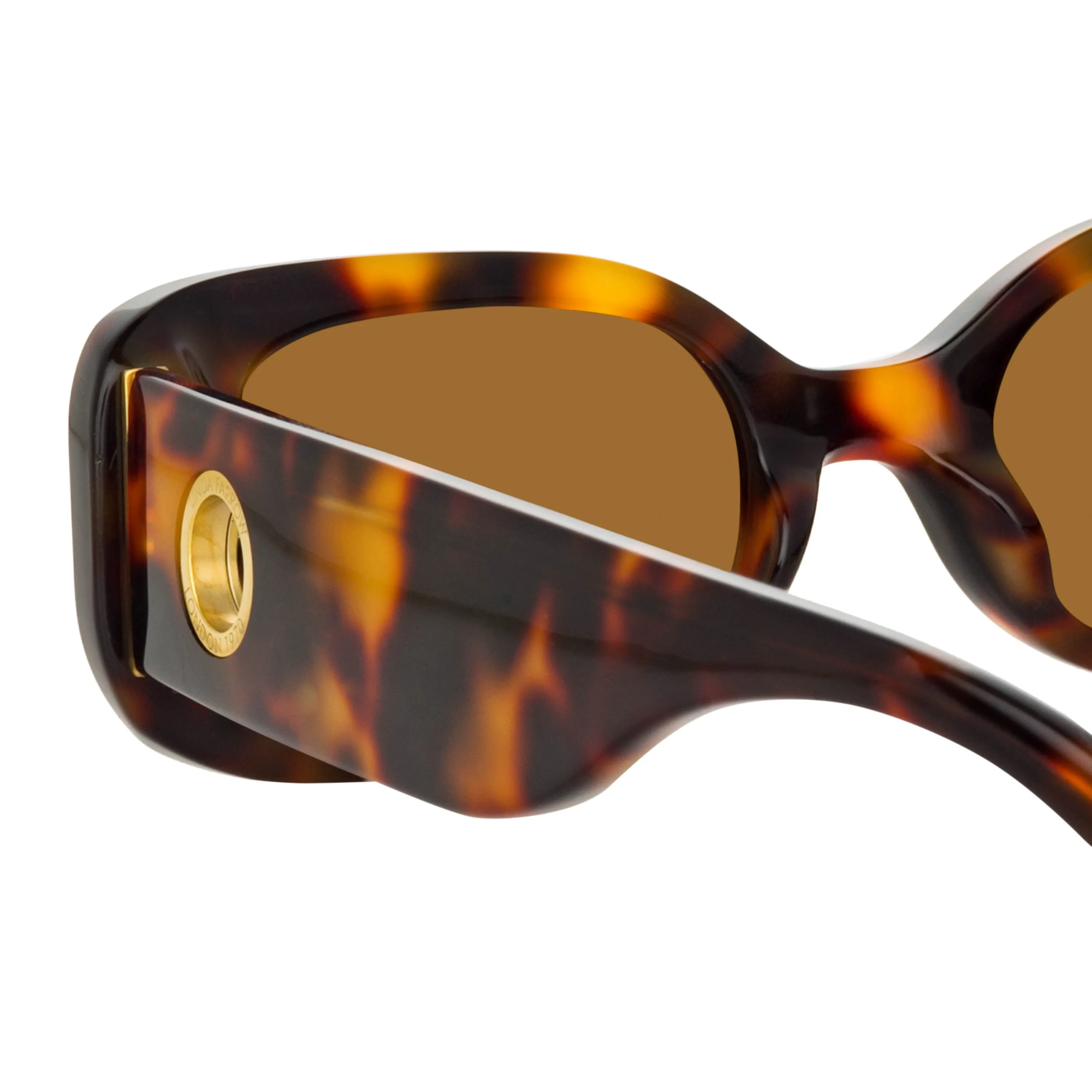 Lola Rectangular Sunglasses in Tortoiseshell sold by Linda Farrow product image thumbnail 5