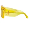 The Attico Marfa Rectangular Sunglasses in Yellow sold by Linda Farrow