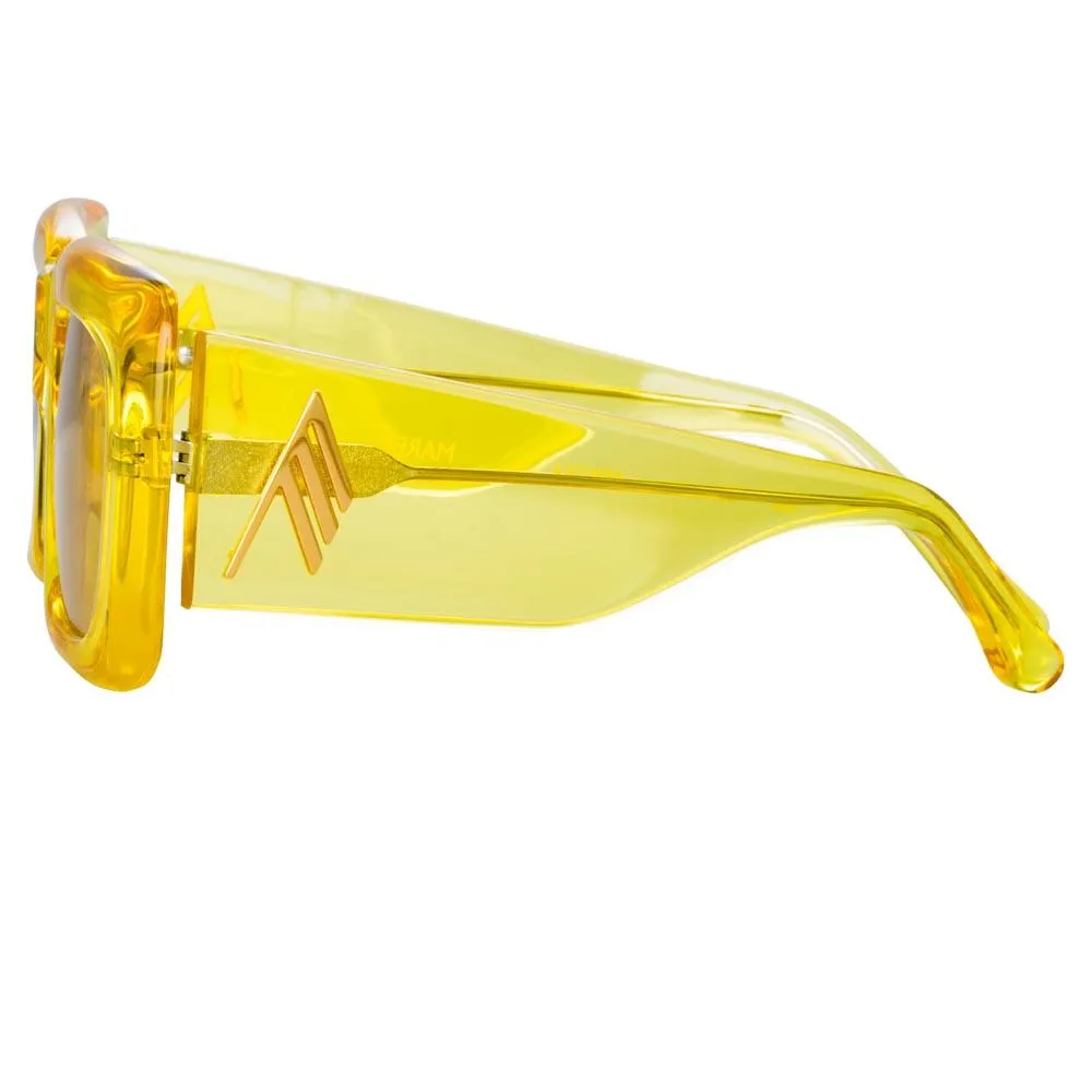 The Attico Marfa Rectangular Sunglasses in Yellow sold by Linda Farrow product image thumbnail 4