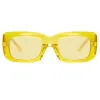 The Attico Marfa Rectangular Sunglasses in Yellow sold by Linda Farrow