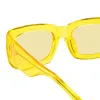 The Attico Marfa Rectangular Sunglasses in Yellow sold by Linda Farrow