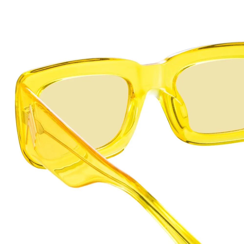 The Attico Marfa Rectangular Sunglasses in Yellow sold by Linda Farrow product image thumbnail 5
