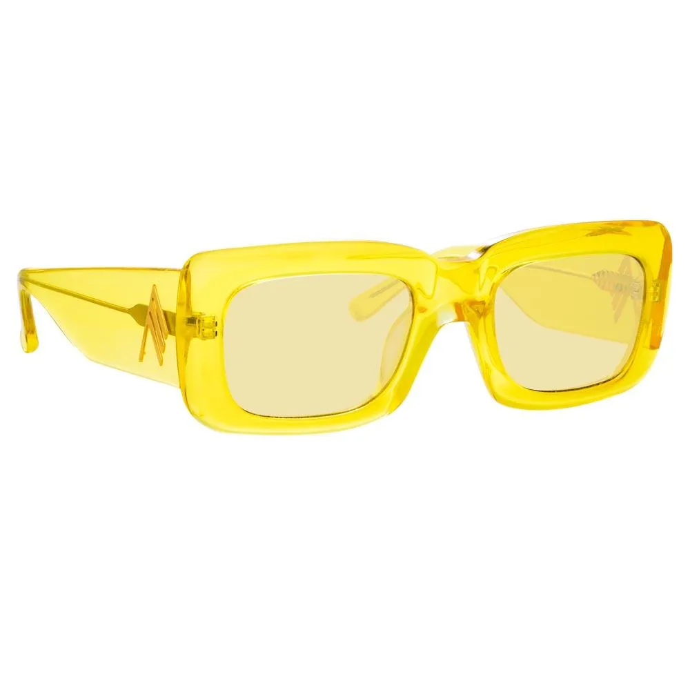 The Attico Marfa Rectangular Sunglasses in Yellow sold by Linda Farrow product image thumbnail 3