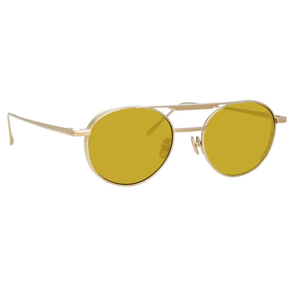 Lou Oval Sunglasses in Light Gold sold by Linda Farrow product image thumbnail 3