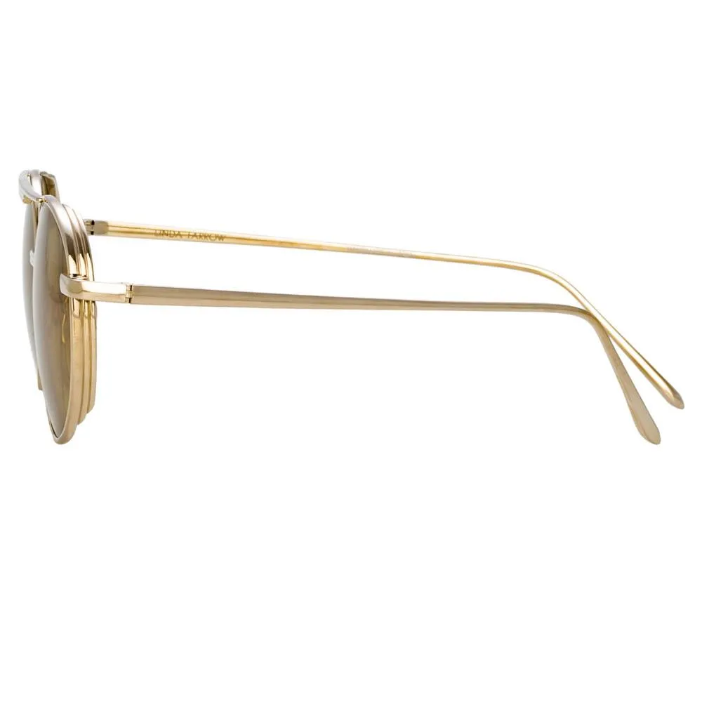 Lou Oval Sunglasses in Light Gold sold by Linda Farrow product image thumbnail 4