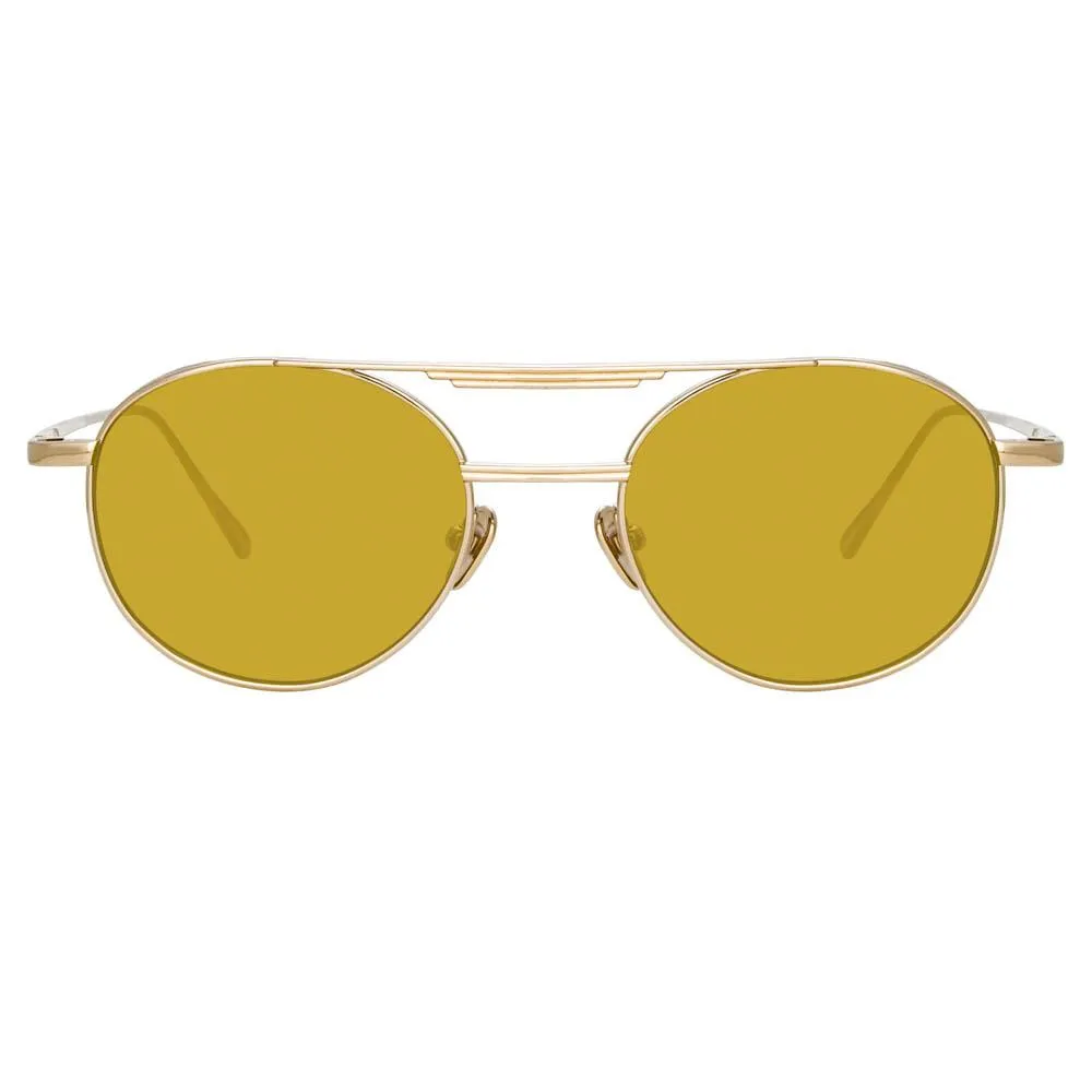 Lou Oval Sunglasses in Light Gold sold by Linda Farrow