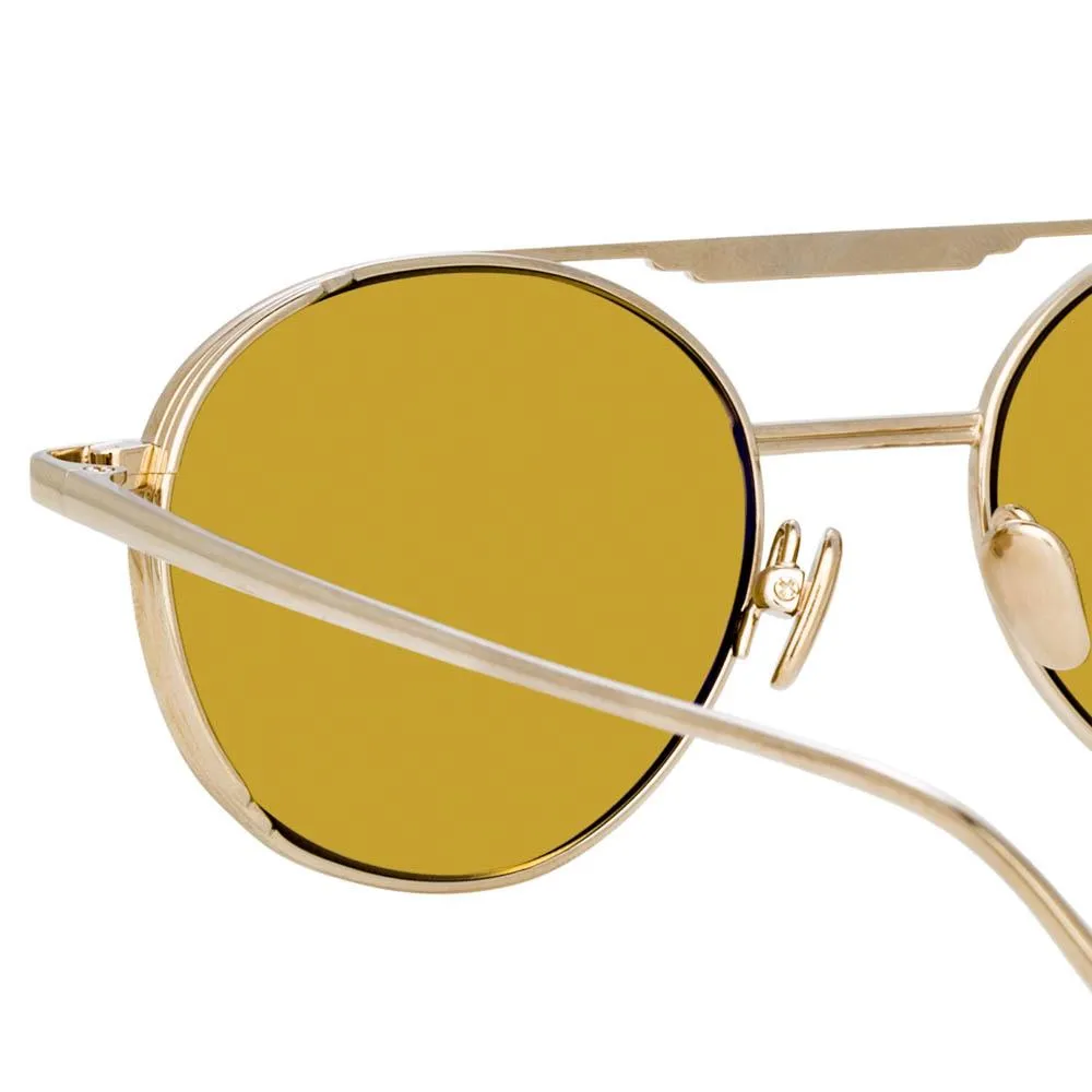 Lou Oval Sunglasses in Light Gold sold by Linda Farrow product image thumbnail 5