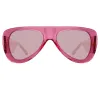 The Attico Edie Aviator Sunglasses in Strawberry sold by Linda Farrow
