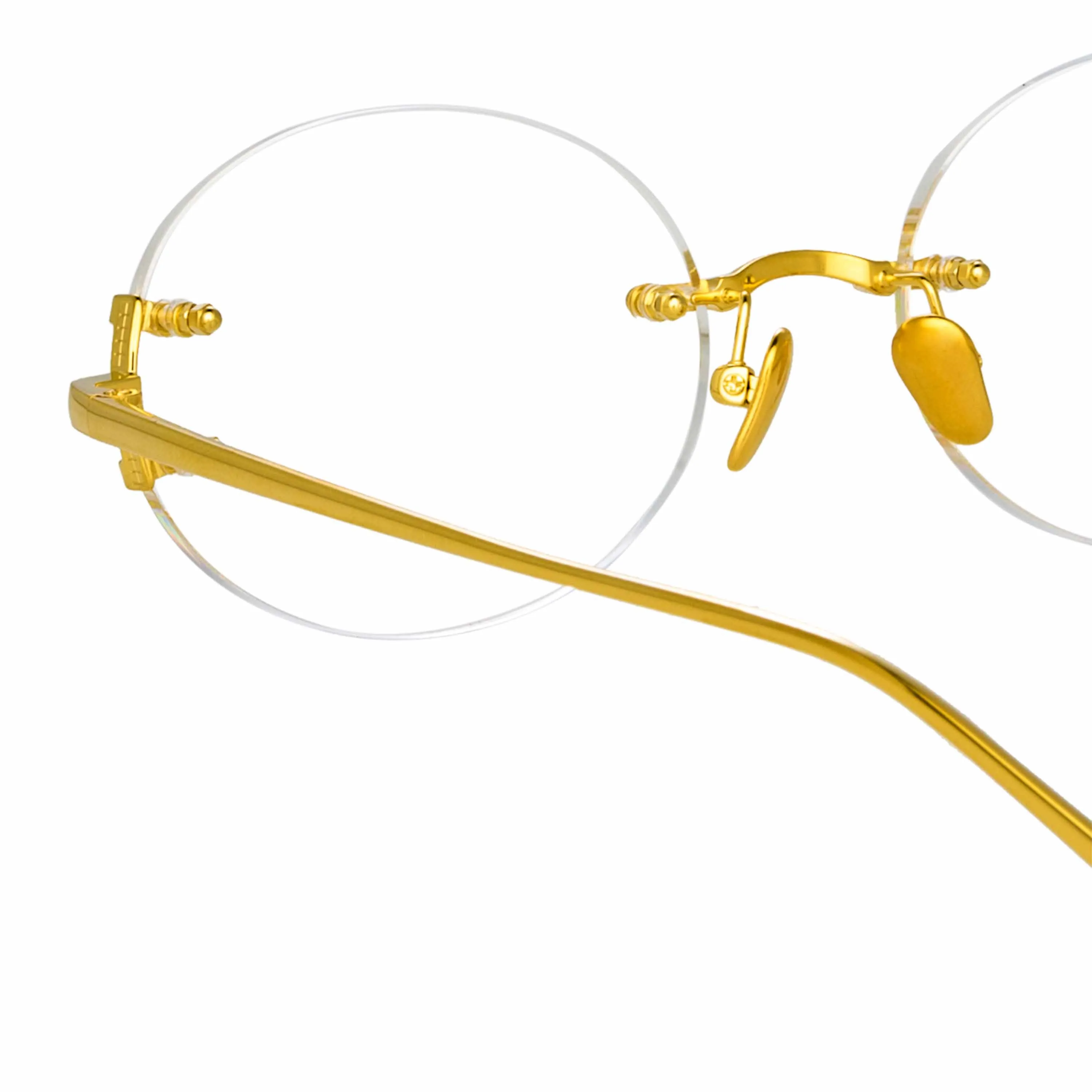 Knight Oval Optical Frame in Yellow Gold sold by Linda Farrow product image thumbnail 4