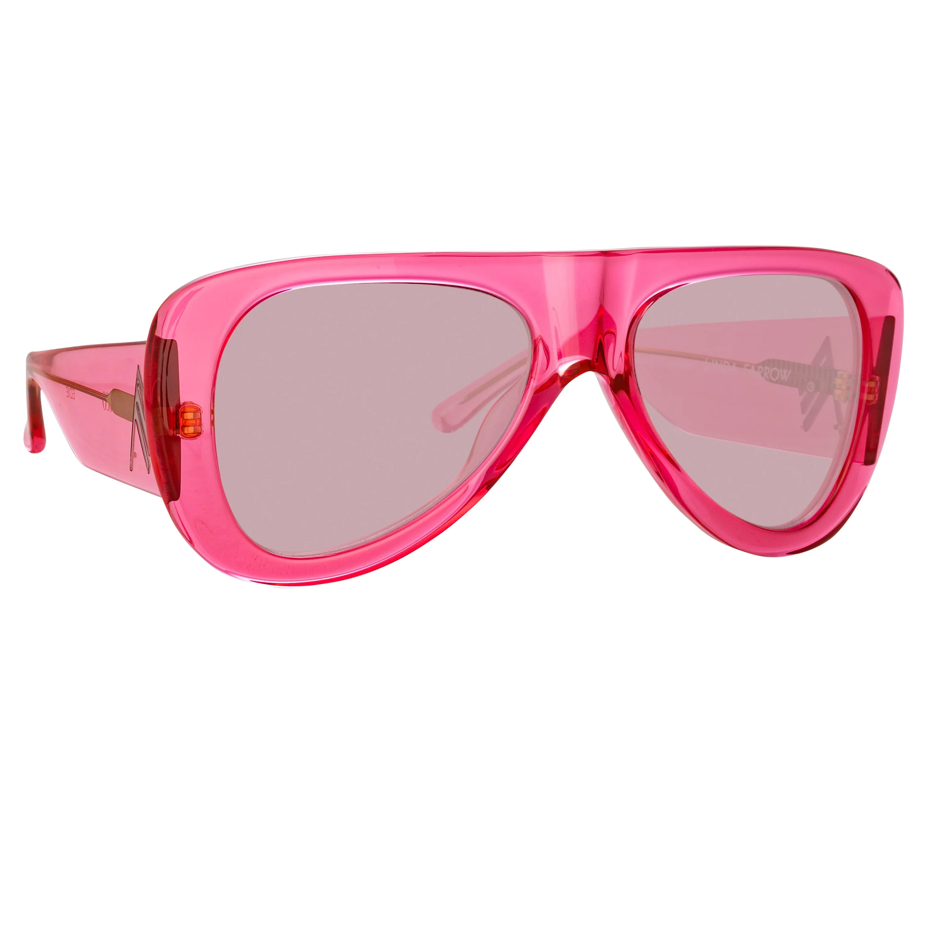 The Attico Edie Aviator Sunglasses in Strawberry sold by Linda Farrow