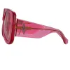 The Attico Edie Aviator Sunglasses in Strawberry sold by Linda Farrow