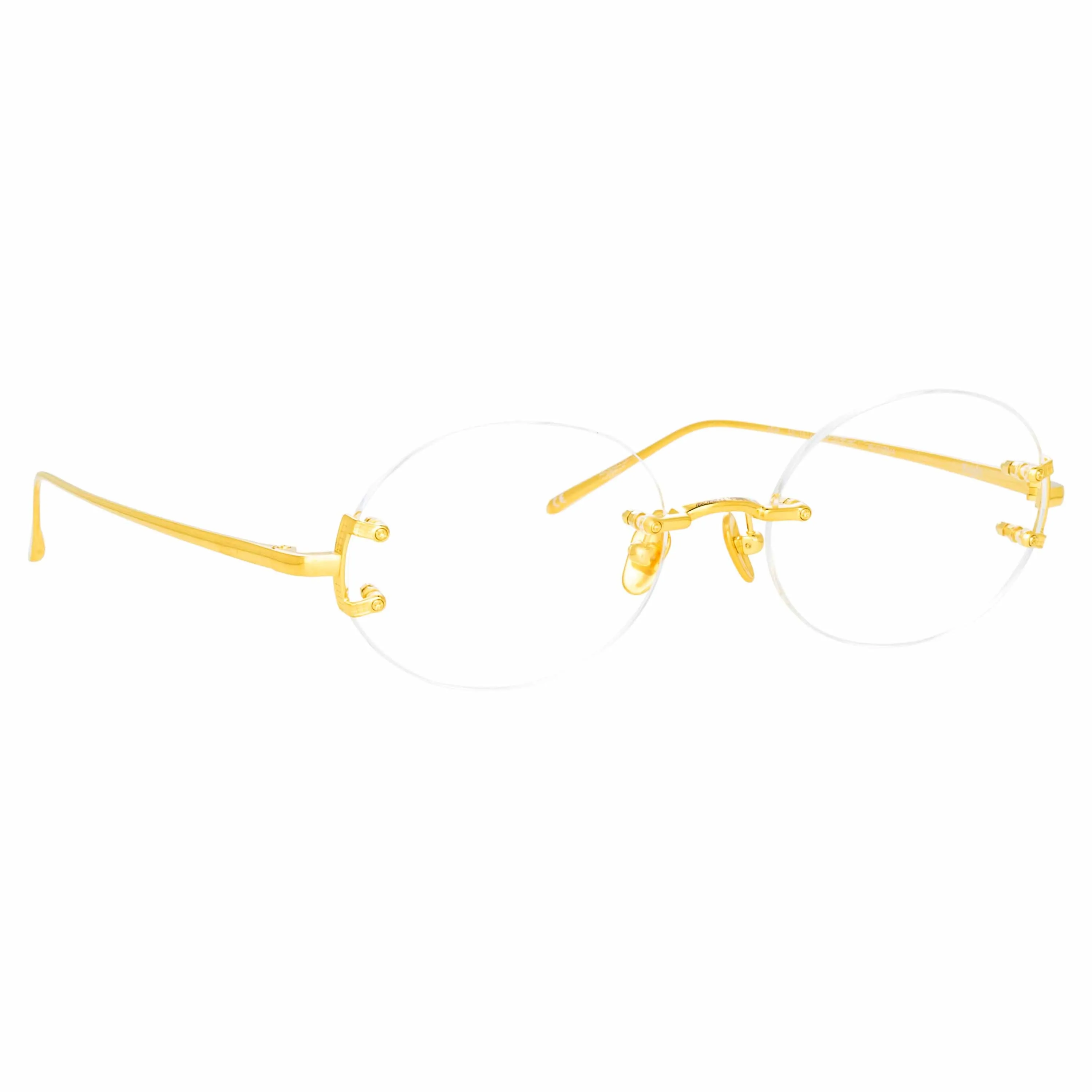 Knight Oval Optical Frame in Yellow Gold sold by Linda Farrow product image thumbnail 2