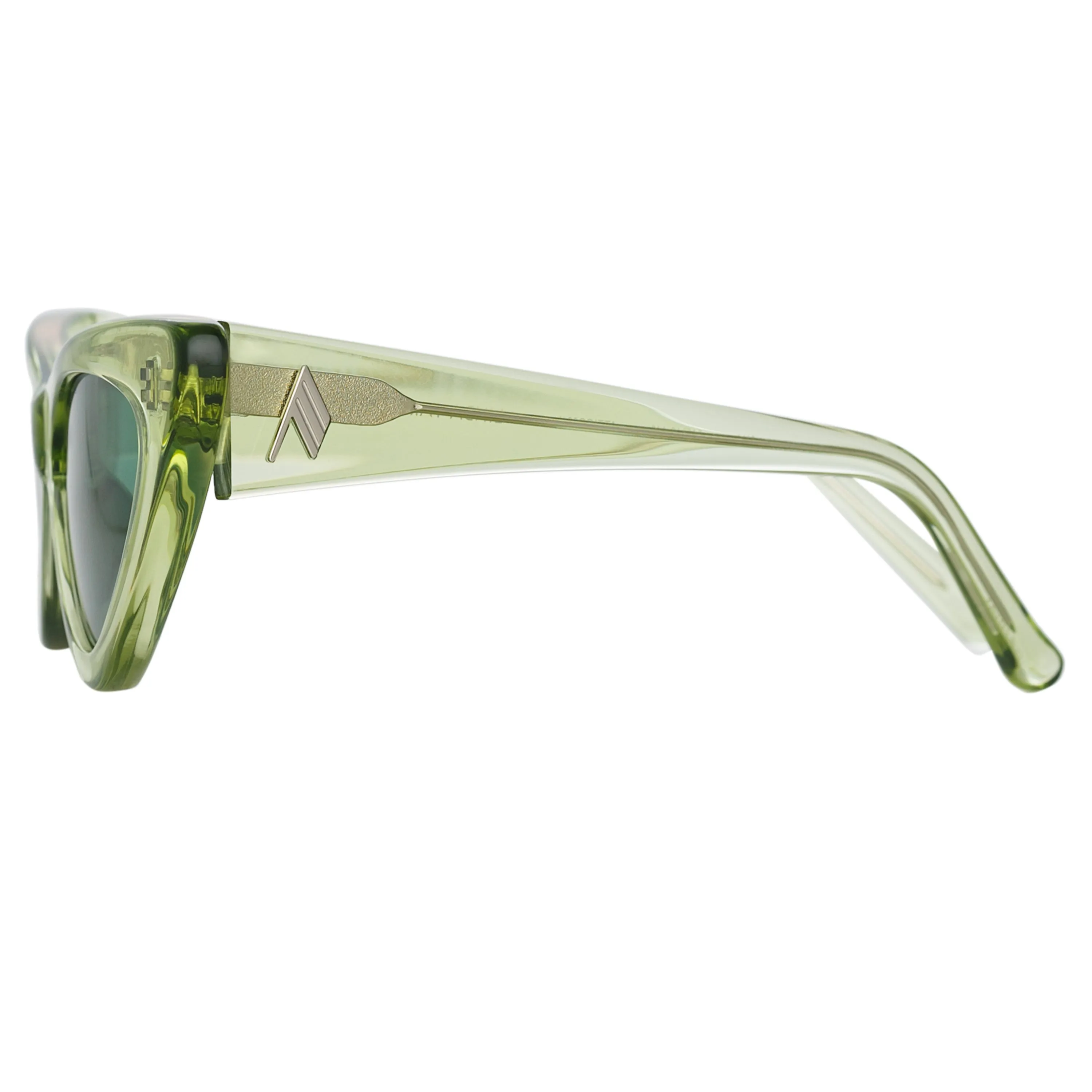 The Attico Dora Cat Eye Sunglasses in Lime sold by Linda Farrow product image thumbnail 3