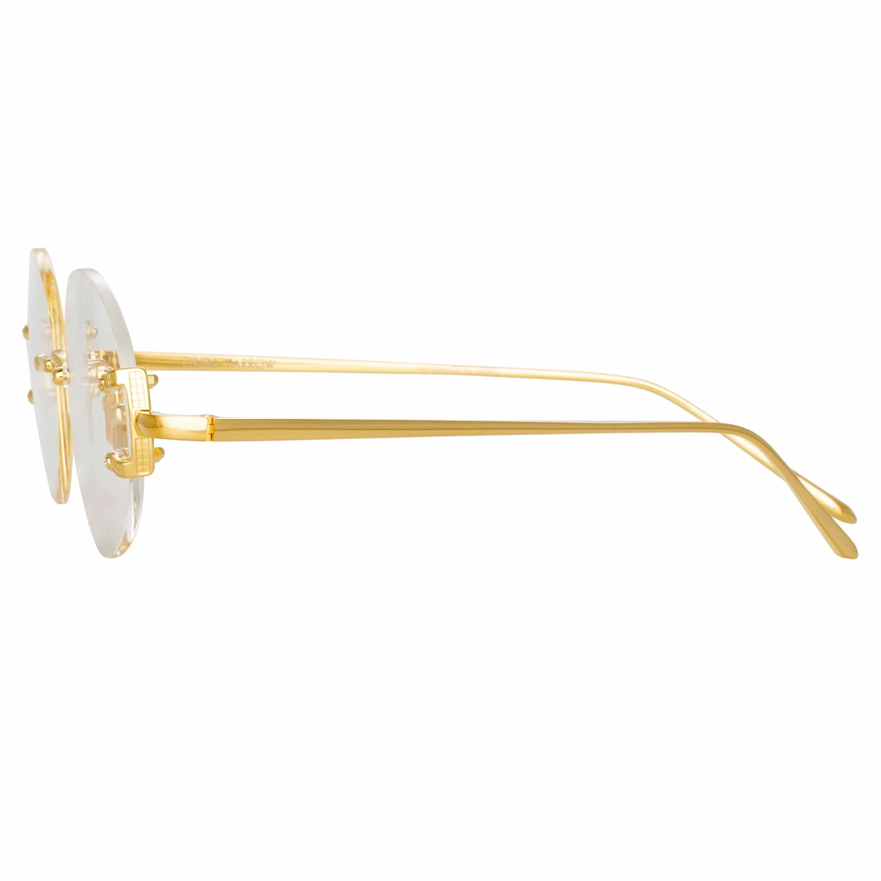 Knight Oval Optical Frame in Yellow Gold sold by Linda Farrow product image thumbnail 3