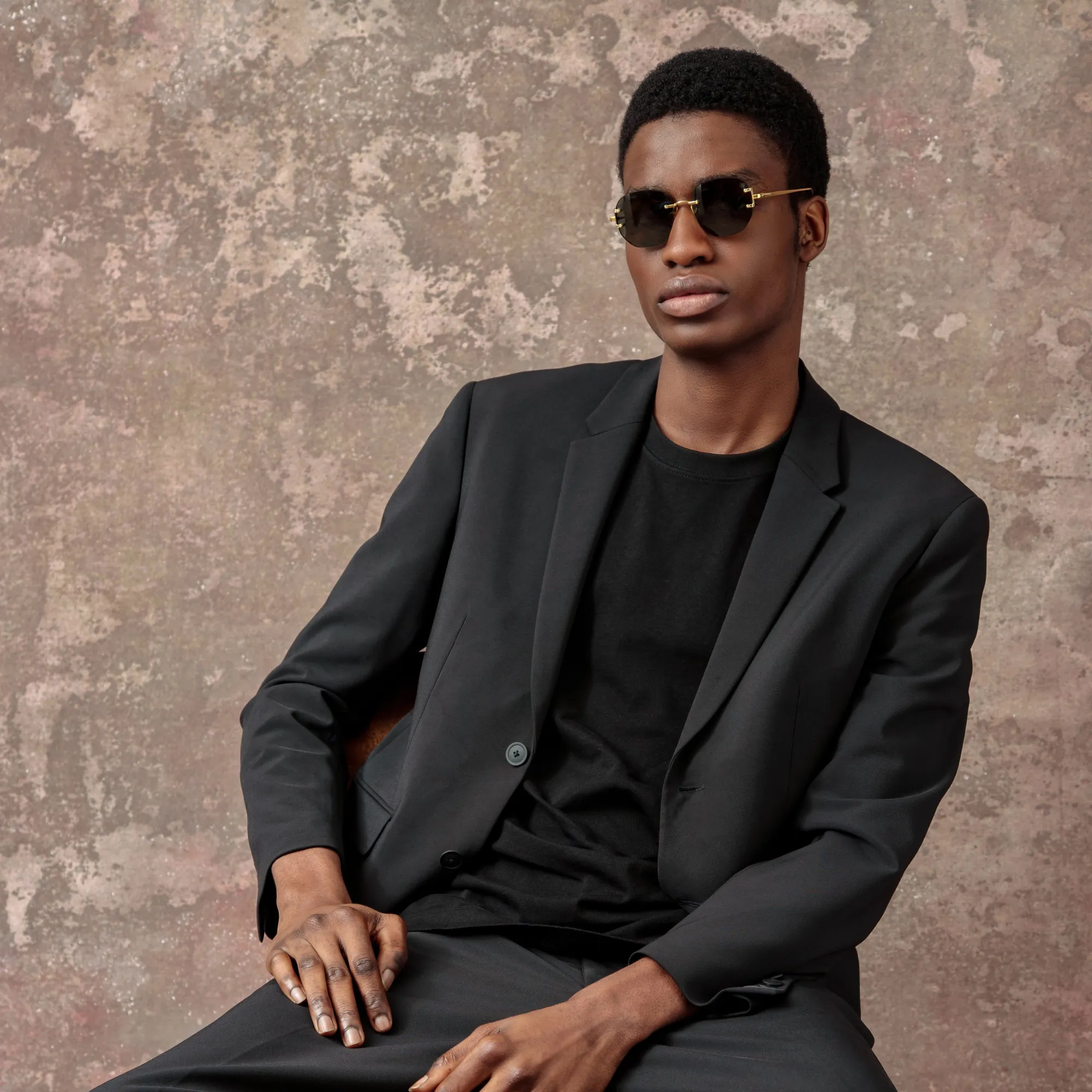 Men's Sandor Angular Sunglasses in Yellow Gold sold by Linda Farrow