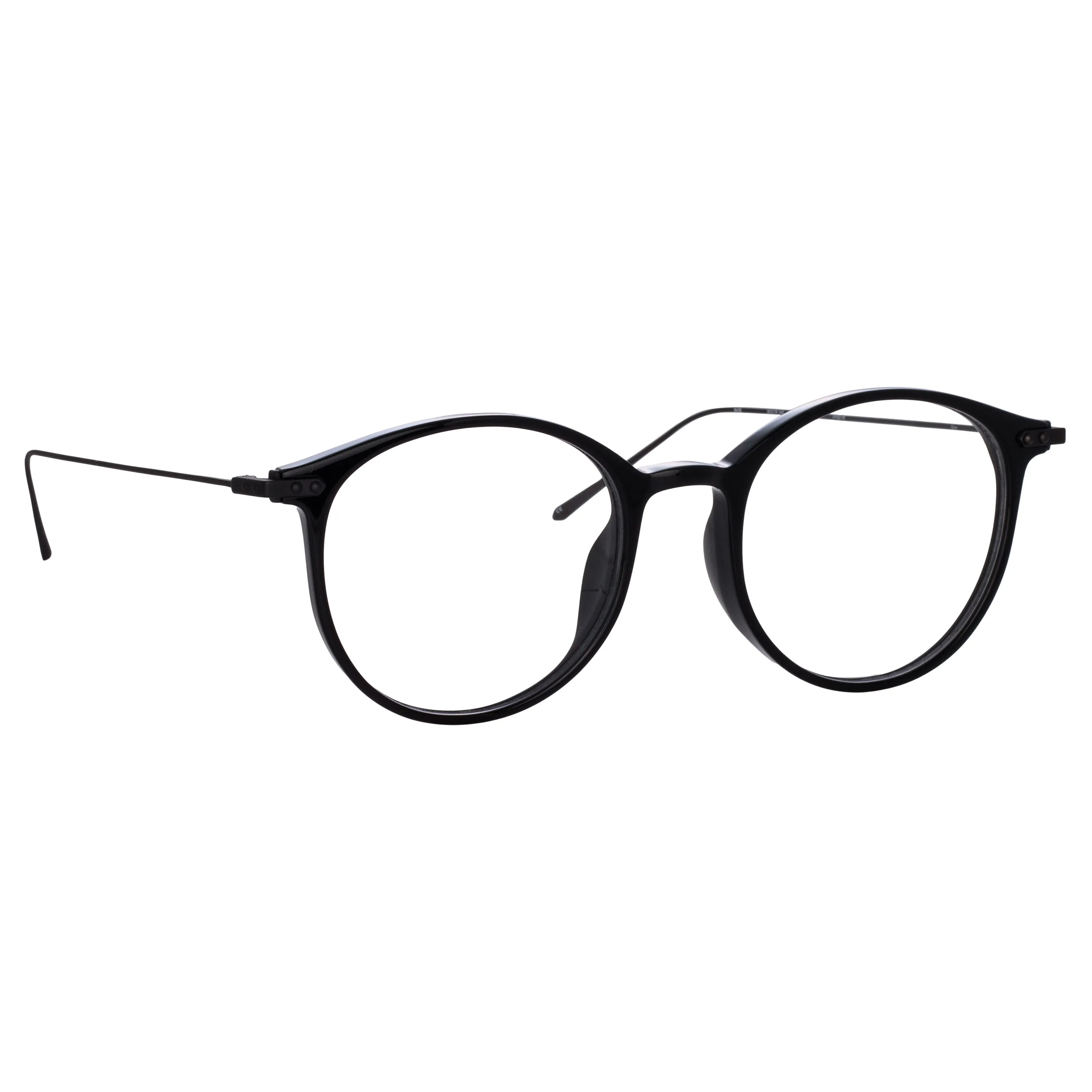 Men's Gray Oval Optical Frame in Black (Asian Fit) sold by Linda Farrow product image thumbnail 3