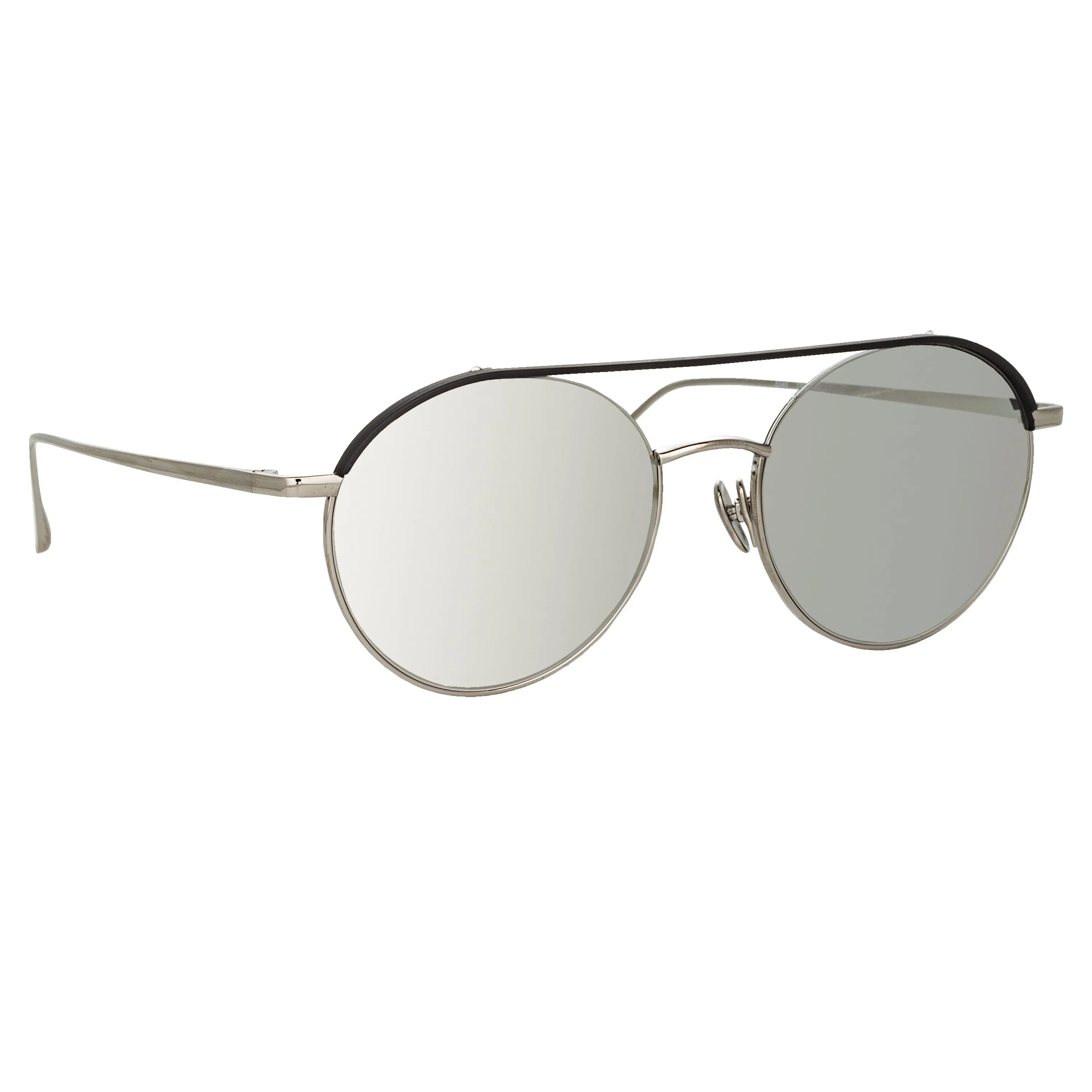 Dustin Round Sunglasses in Black and White Gold (Men's) sold by Linda Farrow product image thumbnail 3