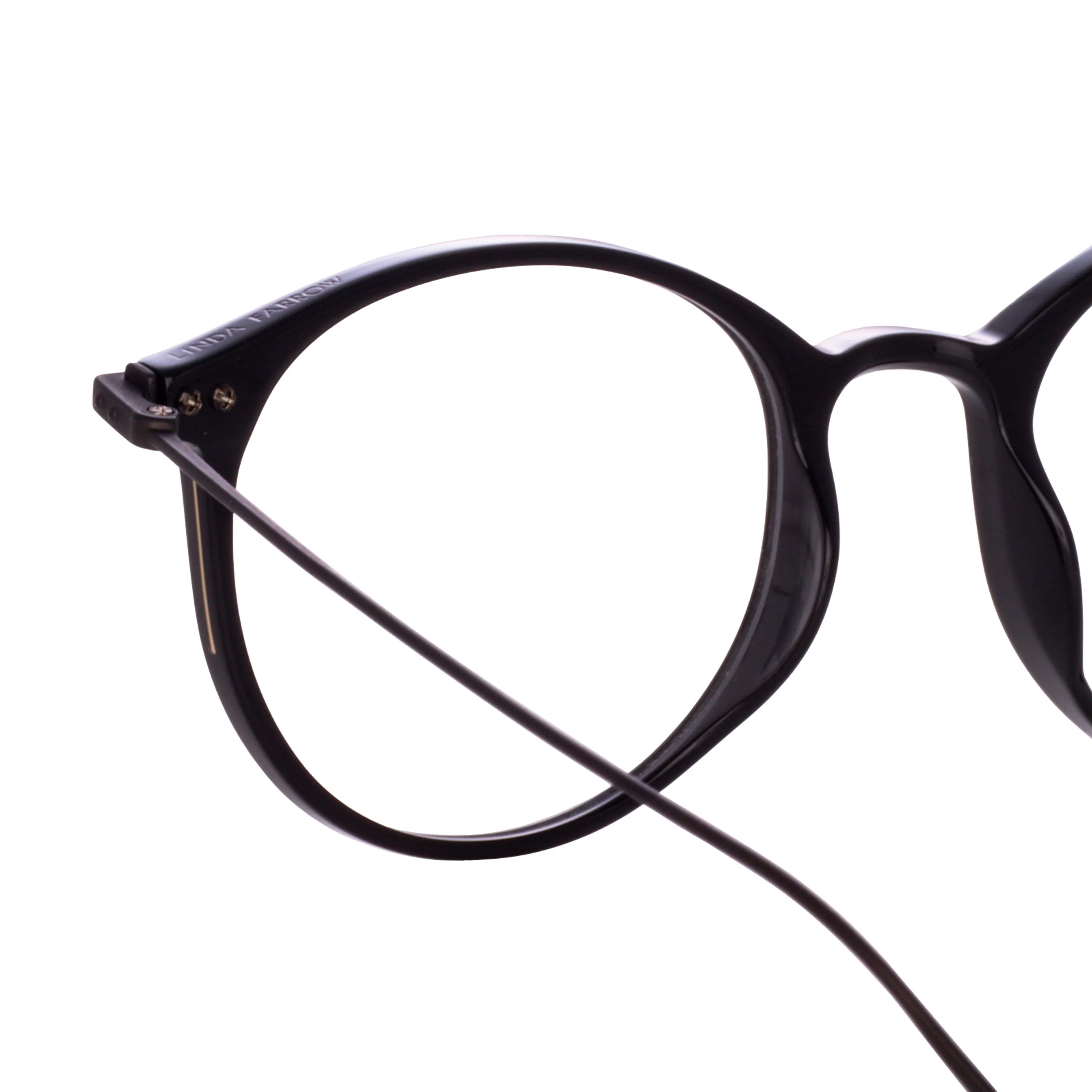 Men's Gray Oval Optical Frame in Black (Asian Fit) sold by Linda Farrow product image thumbnail 5