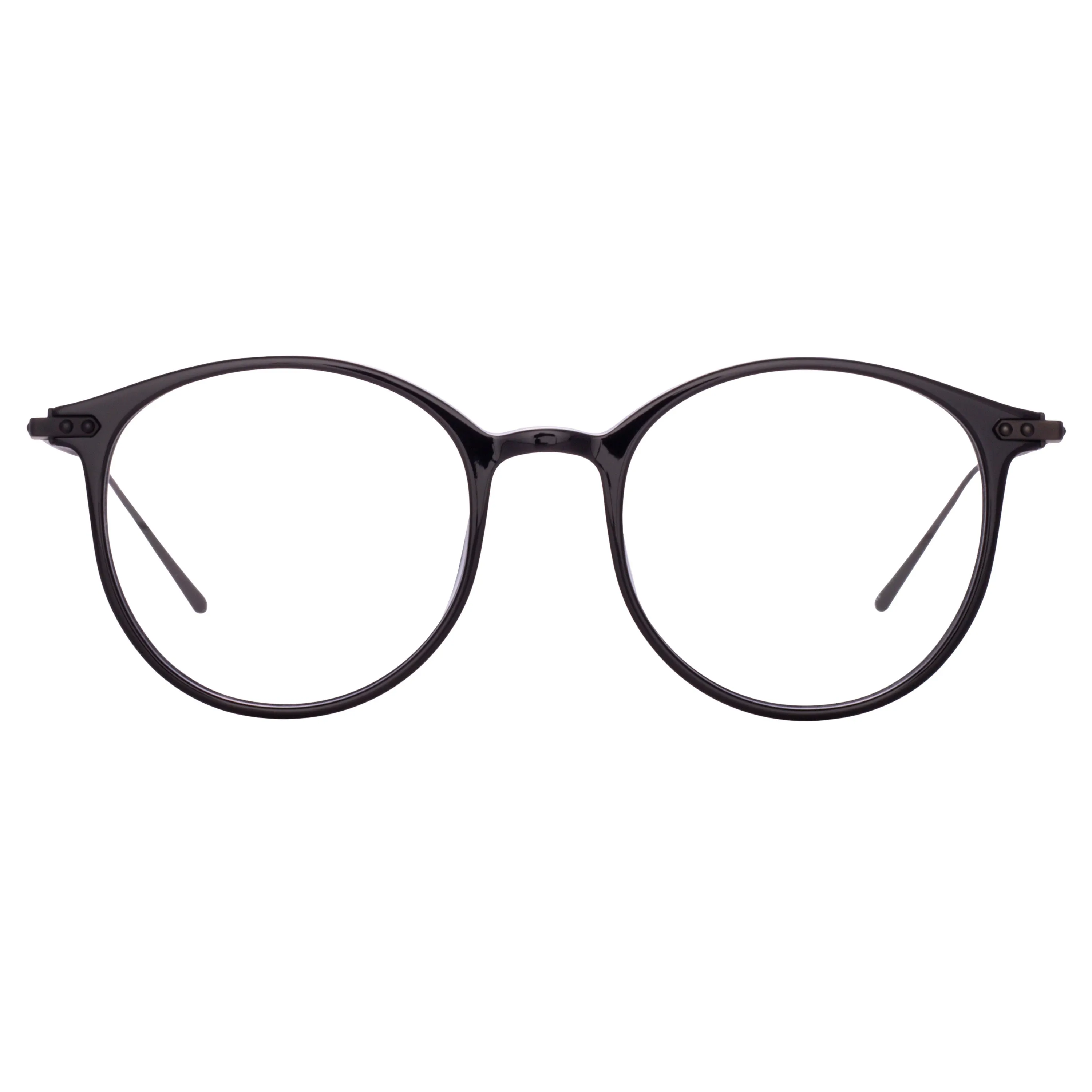 Men's Gray Oval Optical Frame in Black (Asian Fit) sold by Linda Farrow product image thumbnail 2