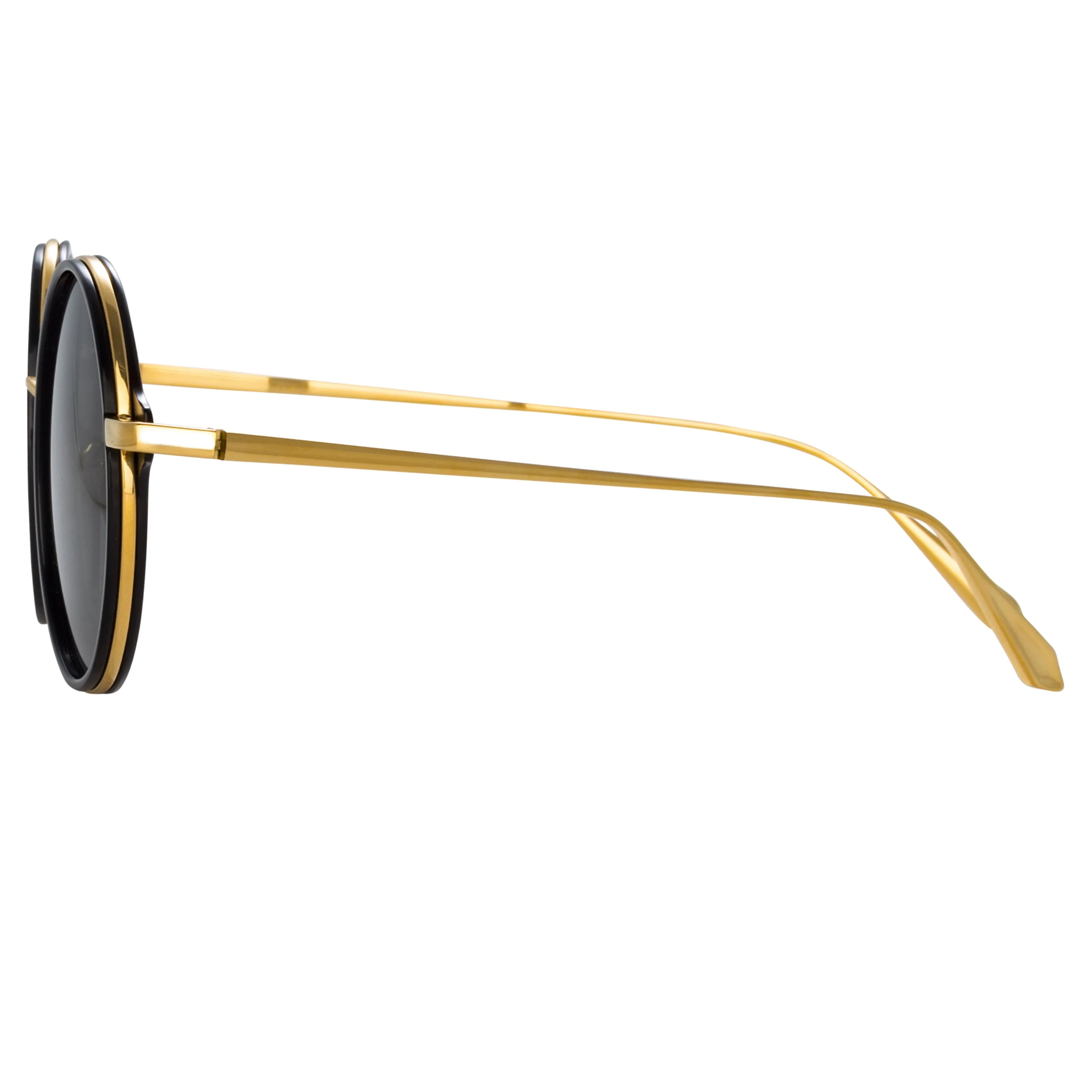 Bara Round Sunglasses in Black sold by Linda Farrow product image thumbnail 3