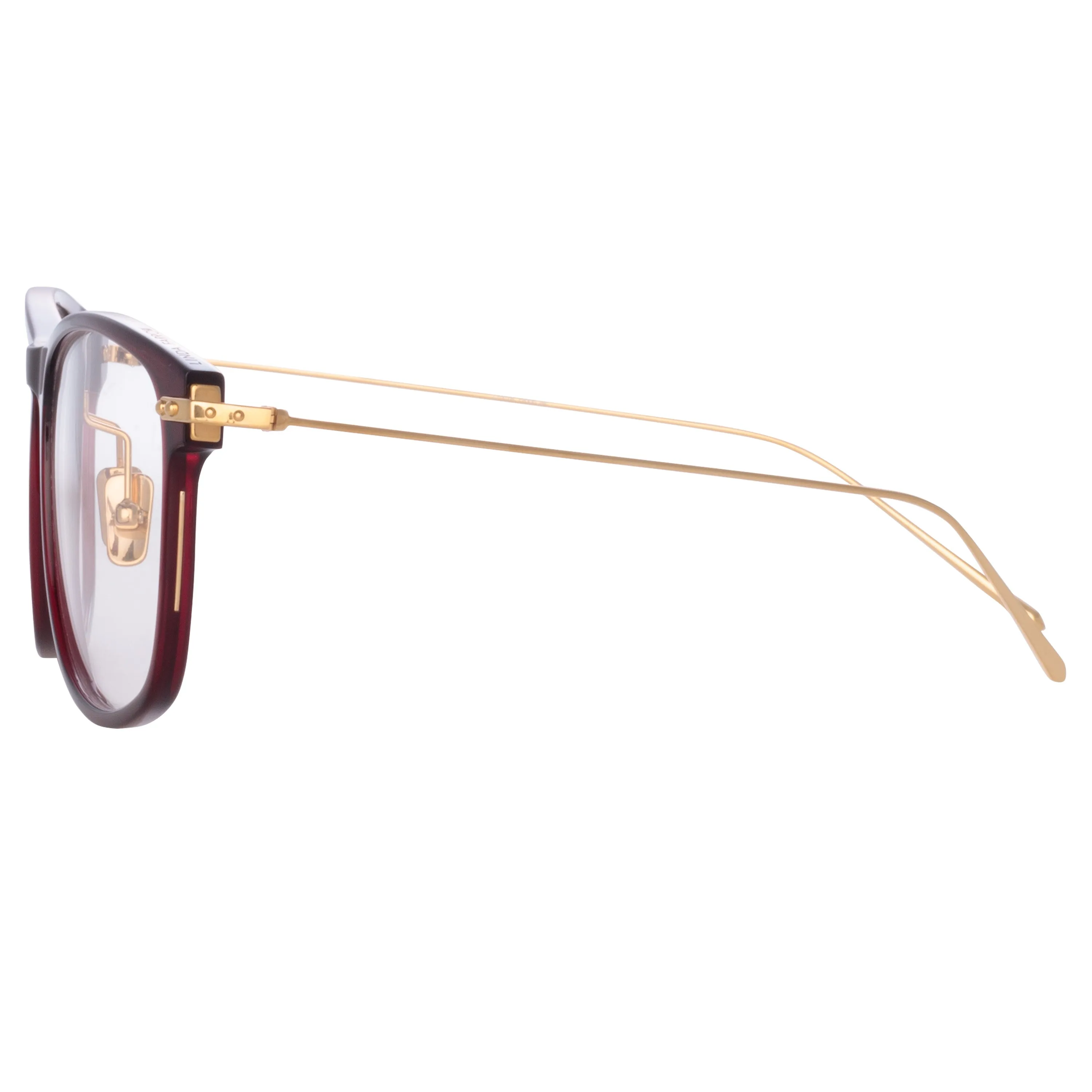Finial Optical D-Frame in Burgundy (Asian Fit) sold by Linda Farrow product image thumbnail 3