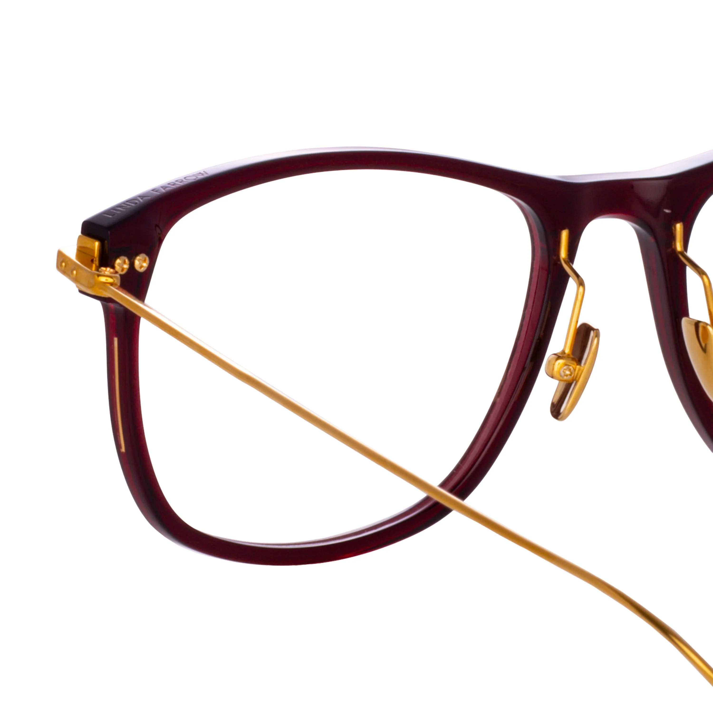 Finial Optical D-Frame in Burgundy (Asian Fit) sold by Linda Farrow product image thumbnail 4