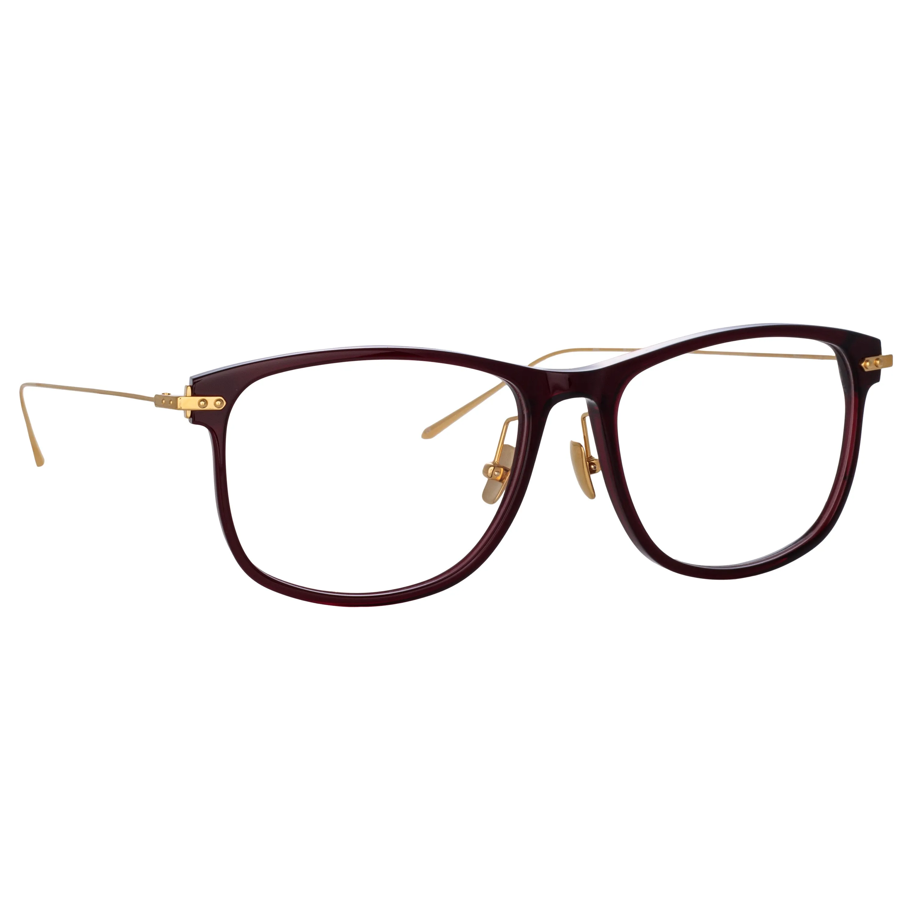 Finial Optical D-Frame in Burgundy (Asian Fit) sold by Linda Farrow