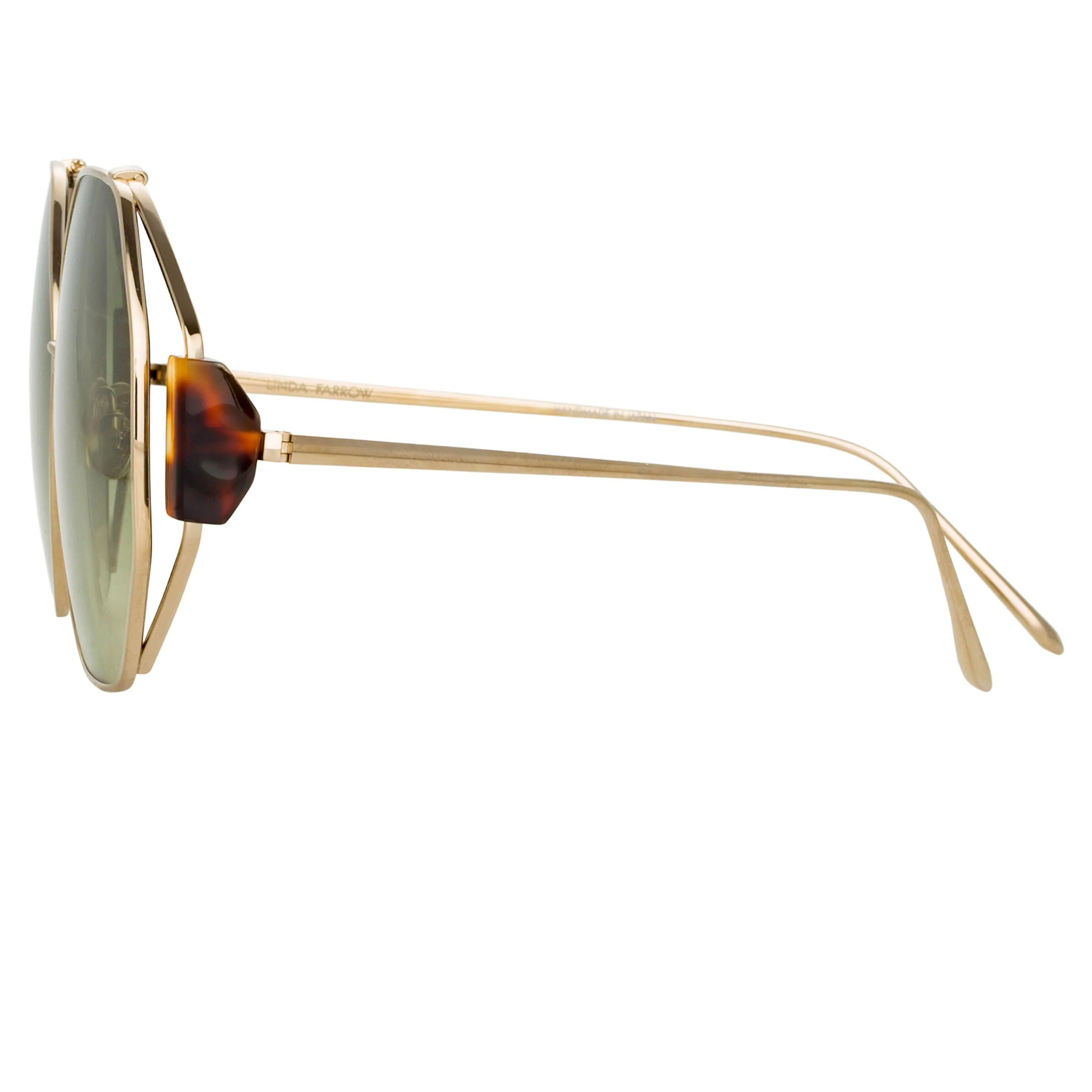 Marie Oversized Sunglasses in Light Gold sold by Linda Farrow product image thumbnail 5