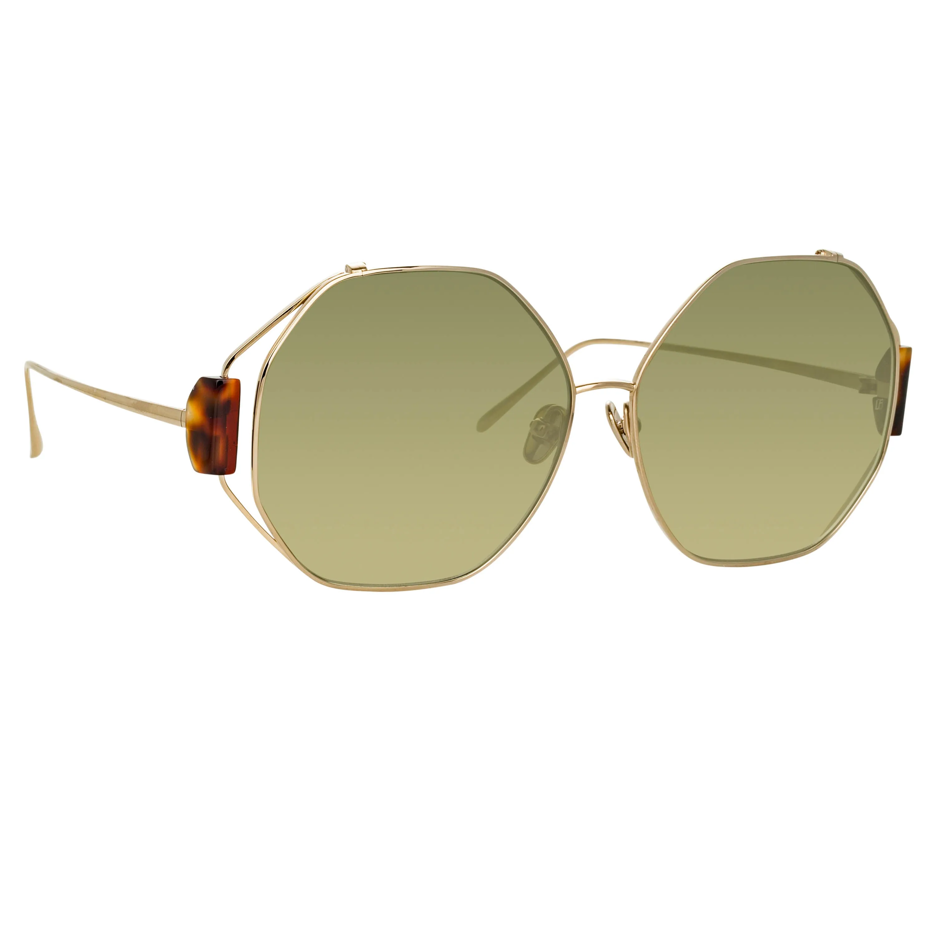 Marie Oversized Sunglasses in Light Gold sold by Linda Farrow product image thumbnail 3