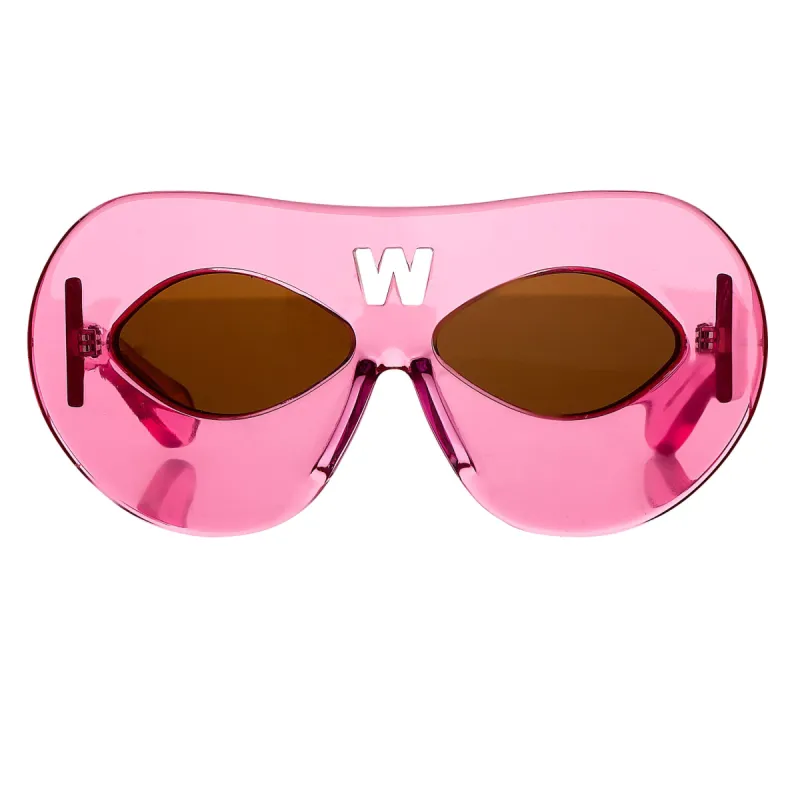 Walter Van Beirendock Mask Sunglasses in Pink sold by Linda Farrow