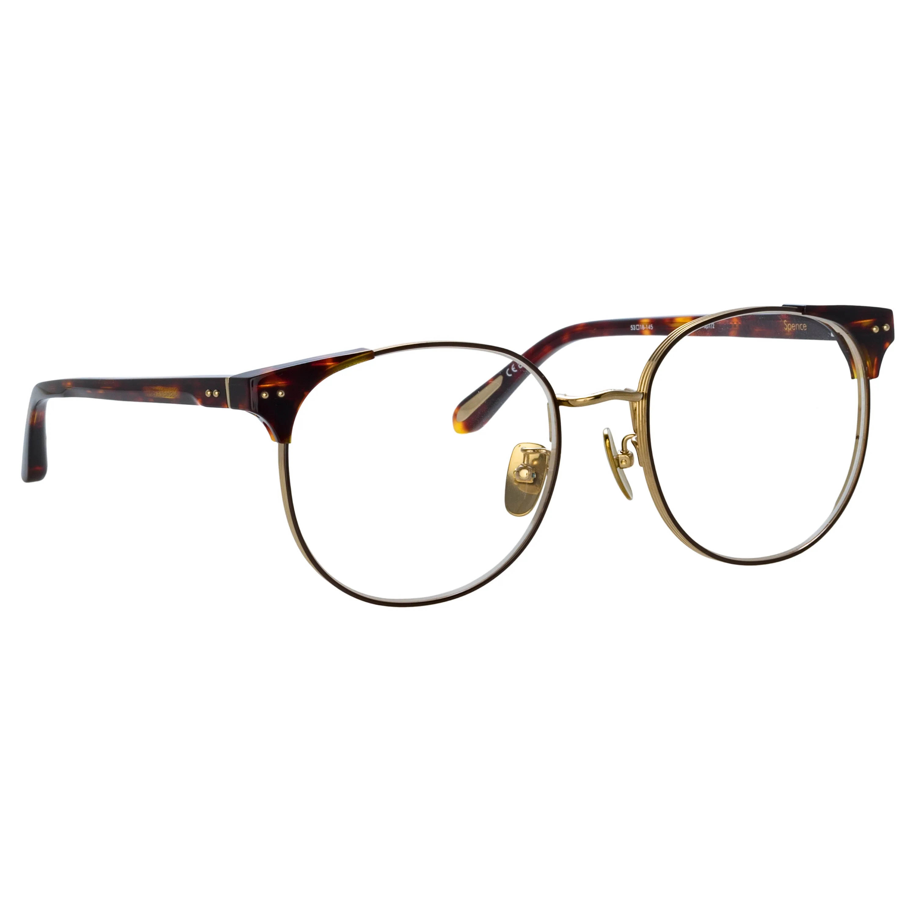Spence Oval Optical Frame in Tortoiseshell sold by Linda Farrow product image thumbnail 3
