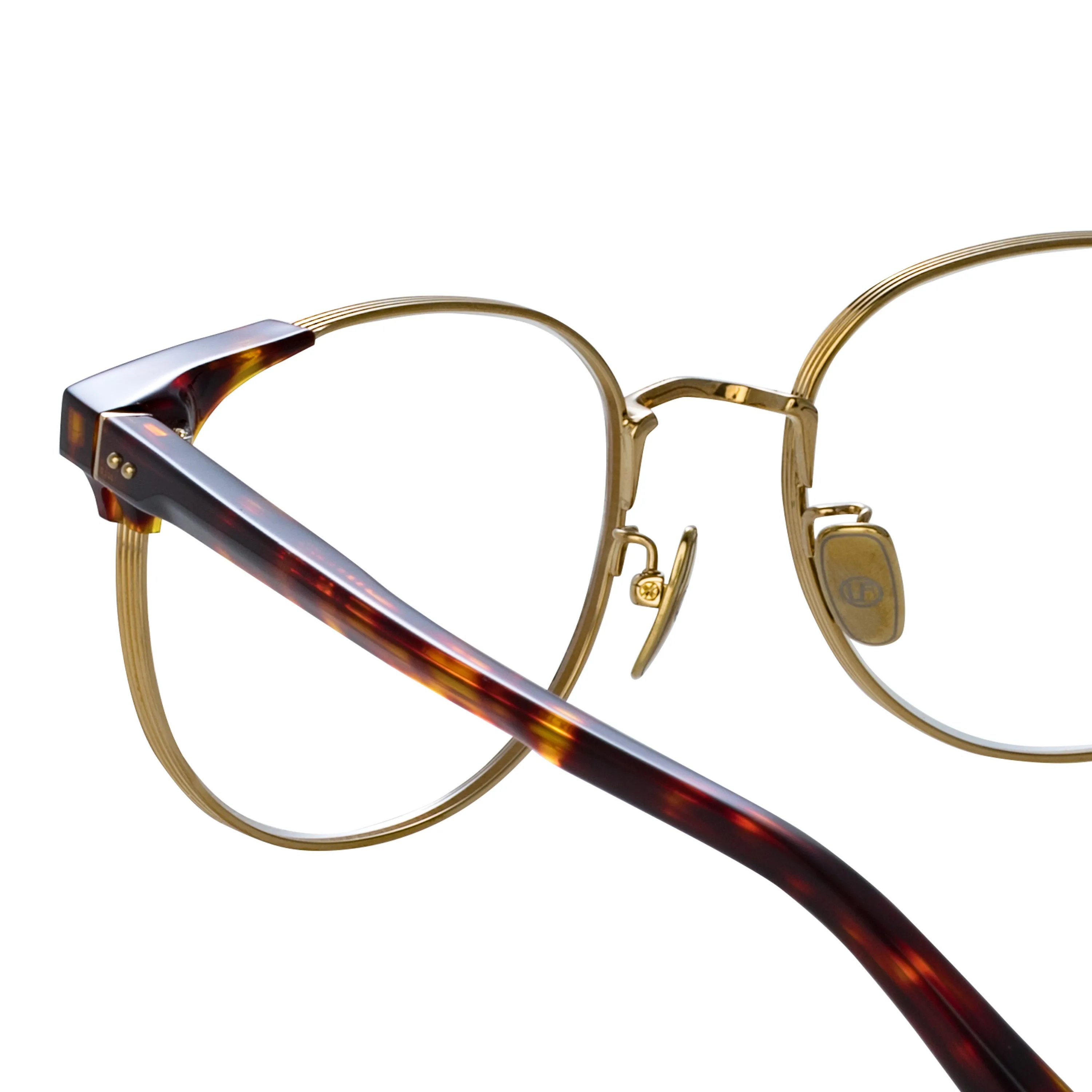 Spence Oval Optical Frame in Tortoiseshell sold by Linda Farrow product image thumbnail 5