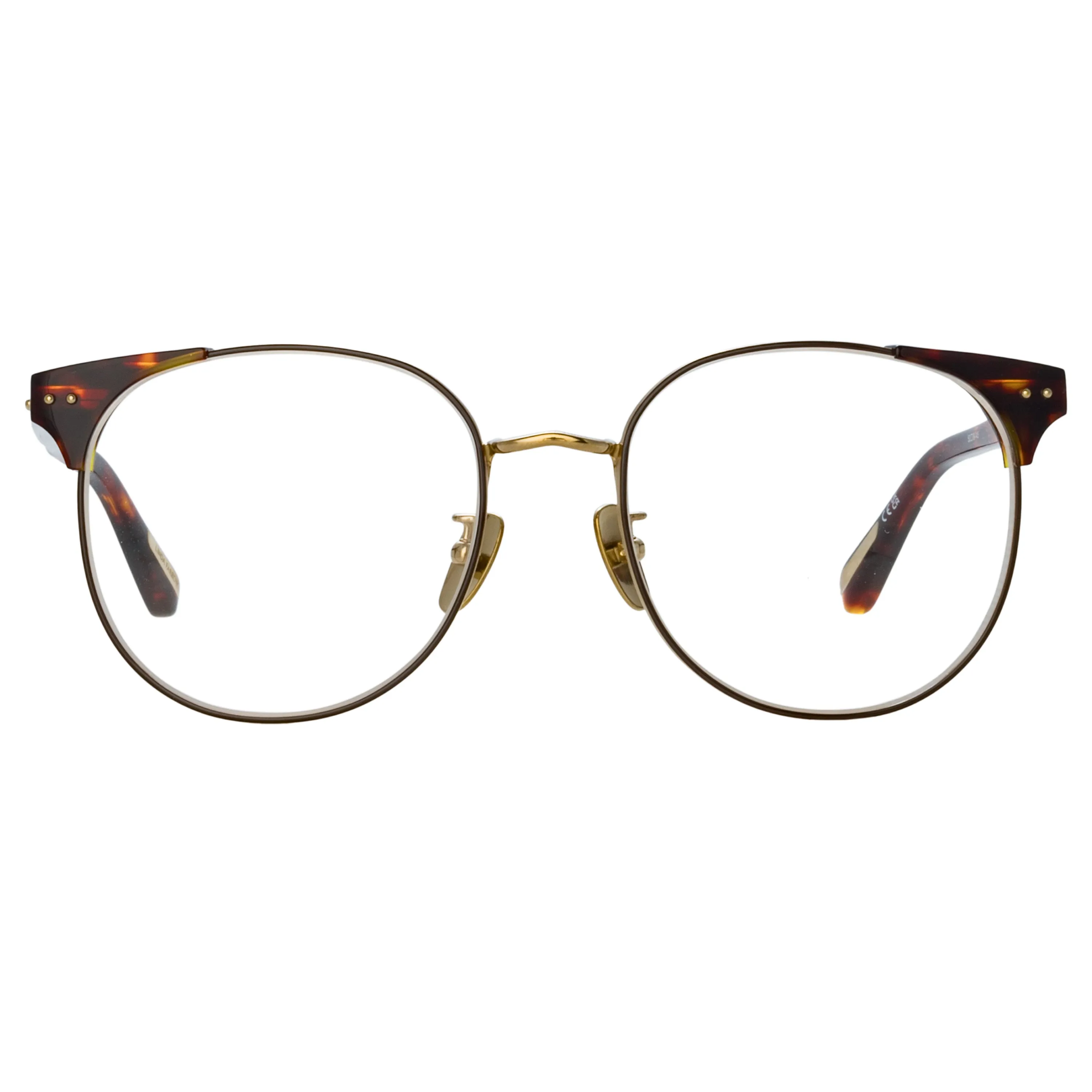 Spence Oval Optical Frame in Tortoiseshell sold by Linda Farrow product image thumbnail 2
