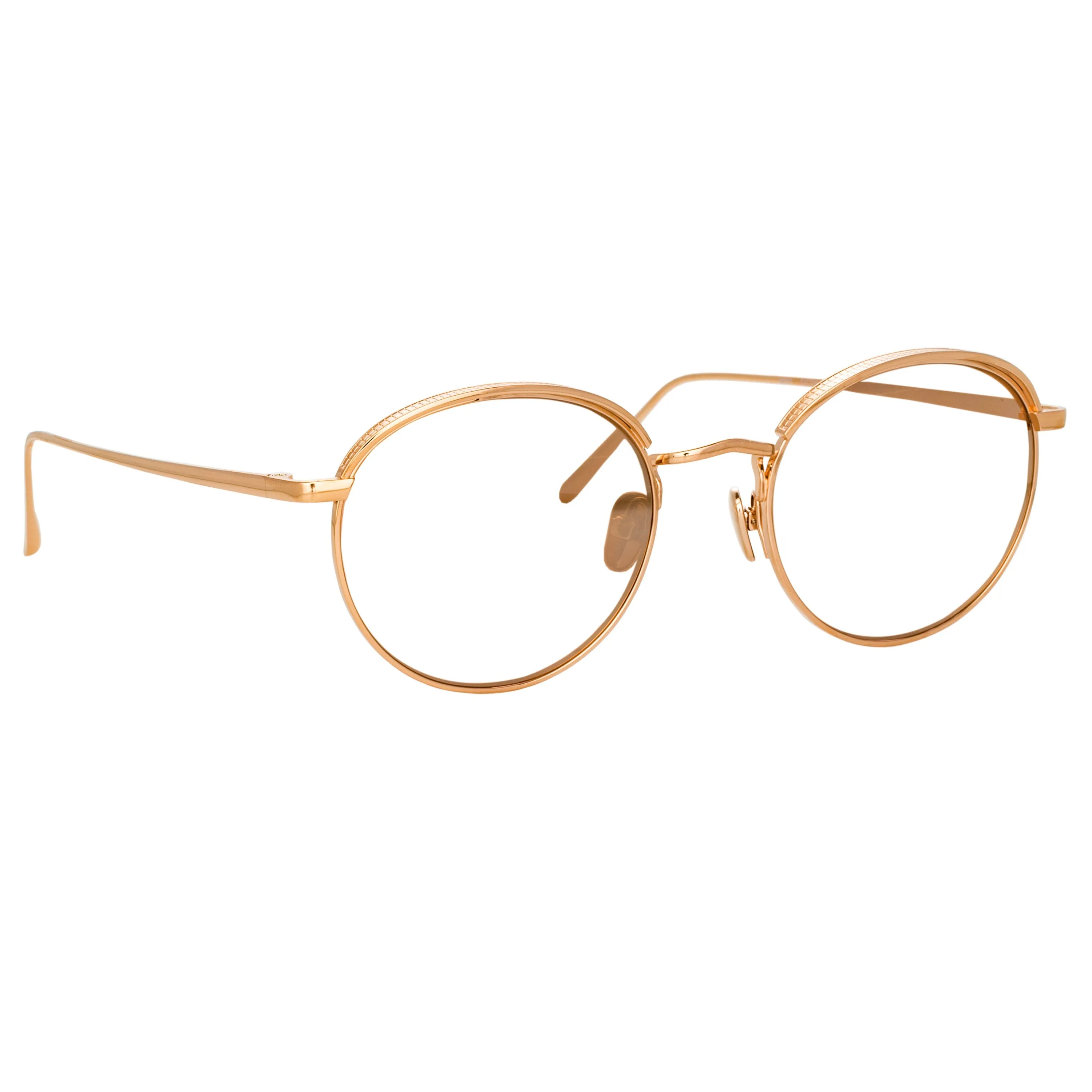The Marlon | Oval Optical Frame in Rose Gold (C7) sold by Linda Farrow