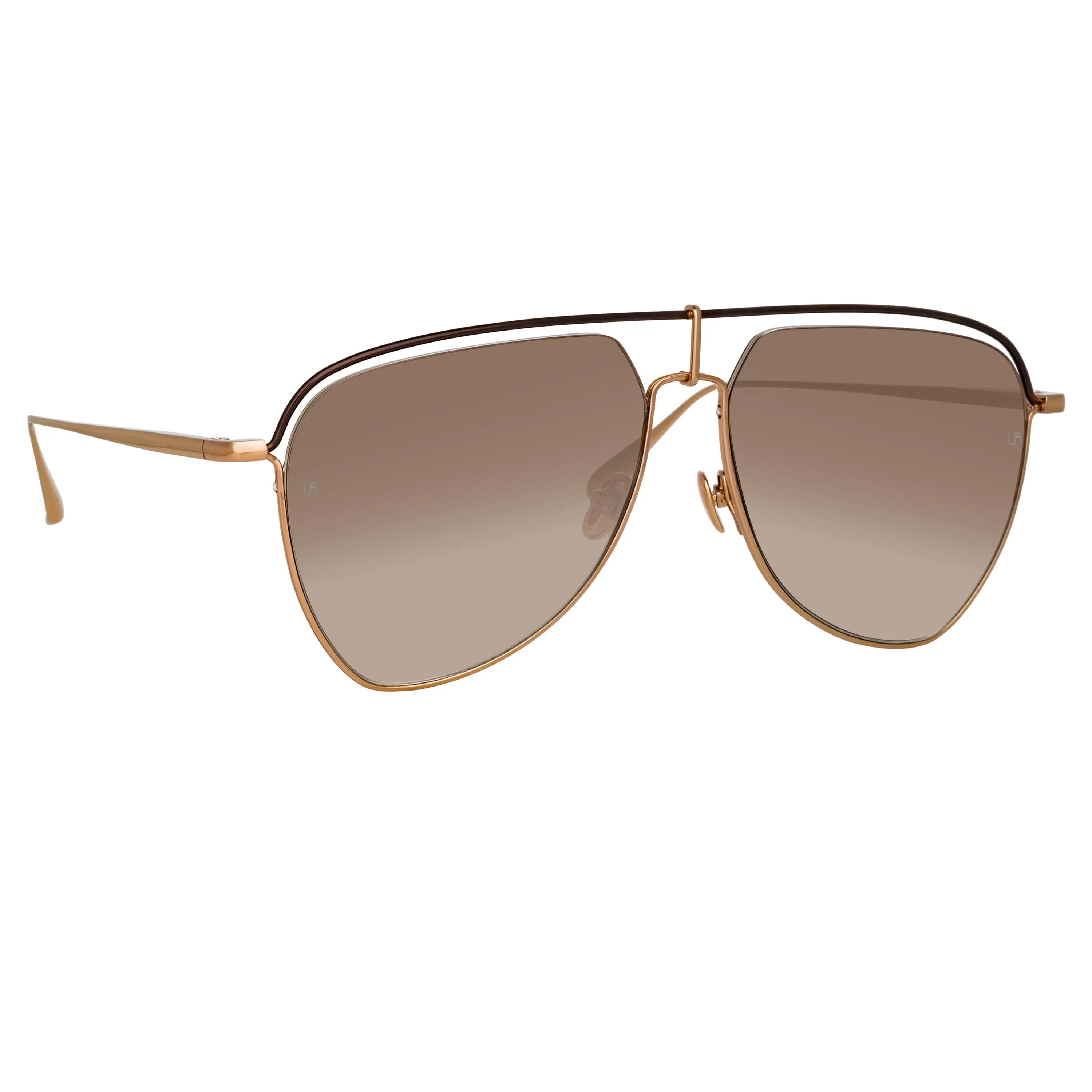 Alma Aviator Sunglasses in Rose Gold sold by Linda Farrow product image thumbnail 2
