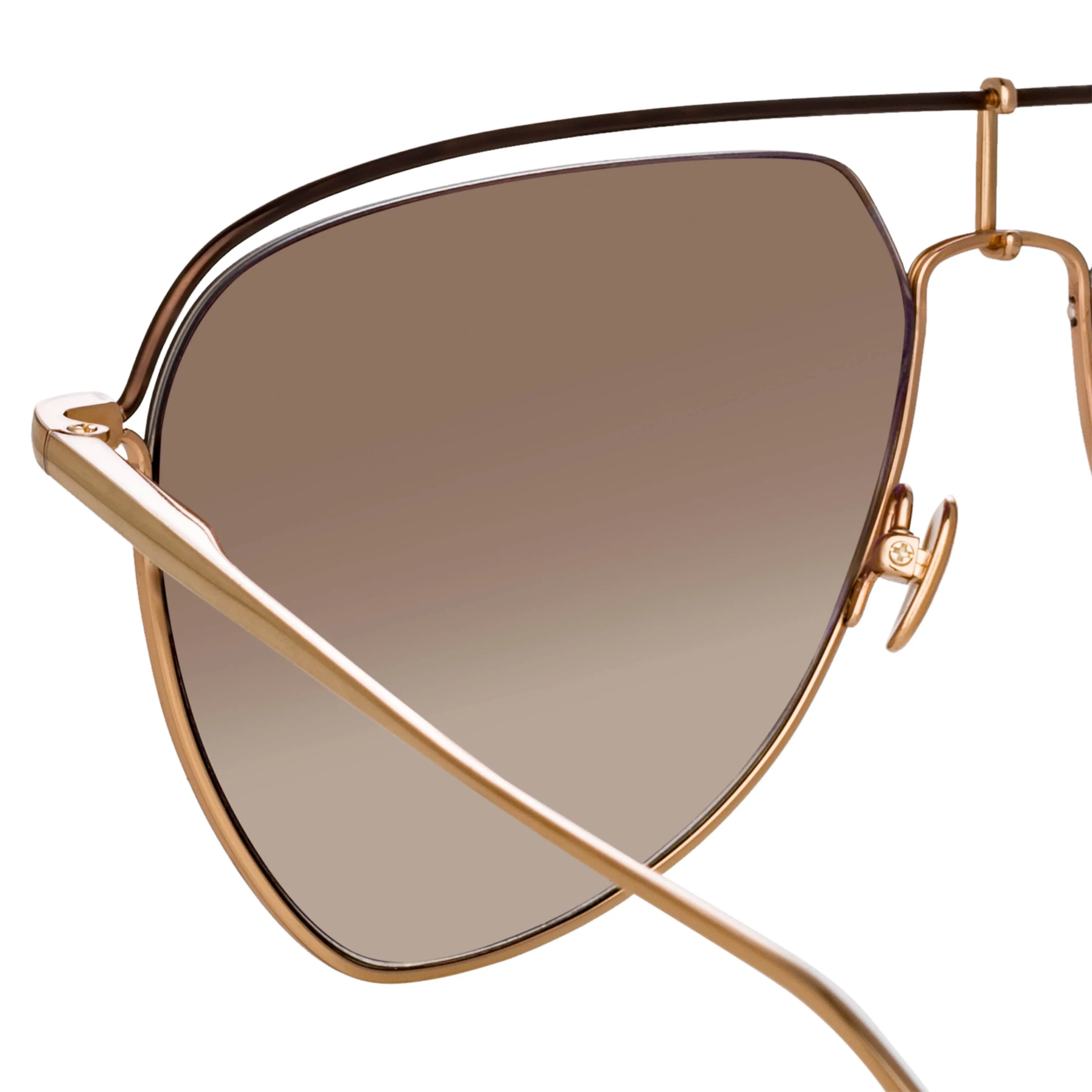 Alma Aviator Sunglasses in Rose Gold sold by Linda Farrow product image thumbnail 3