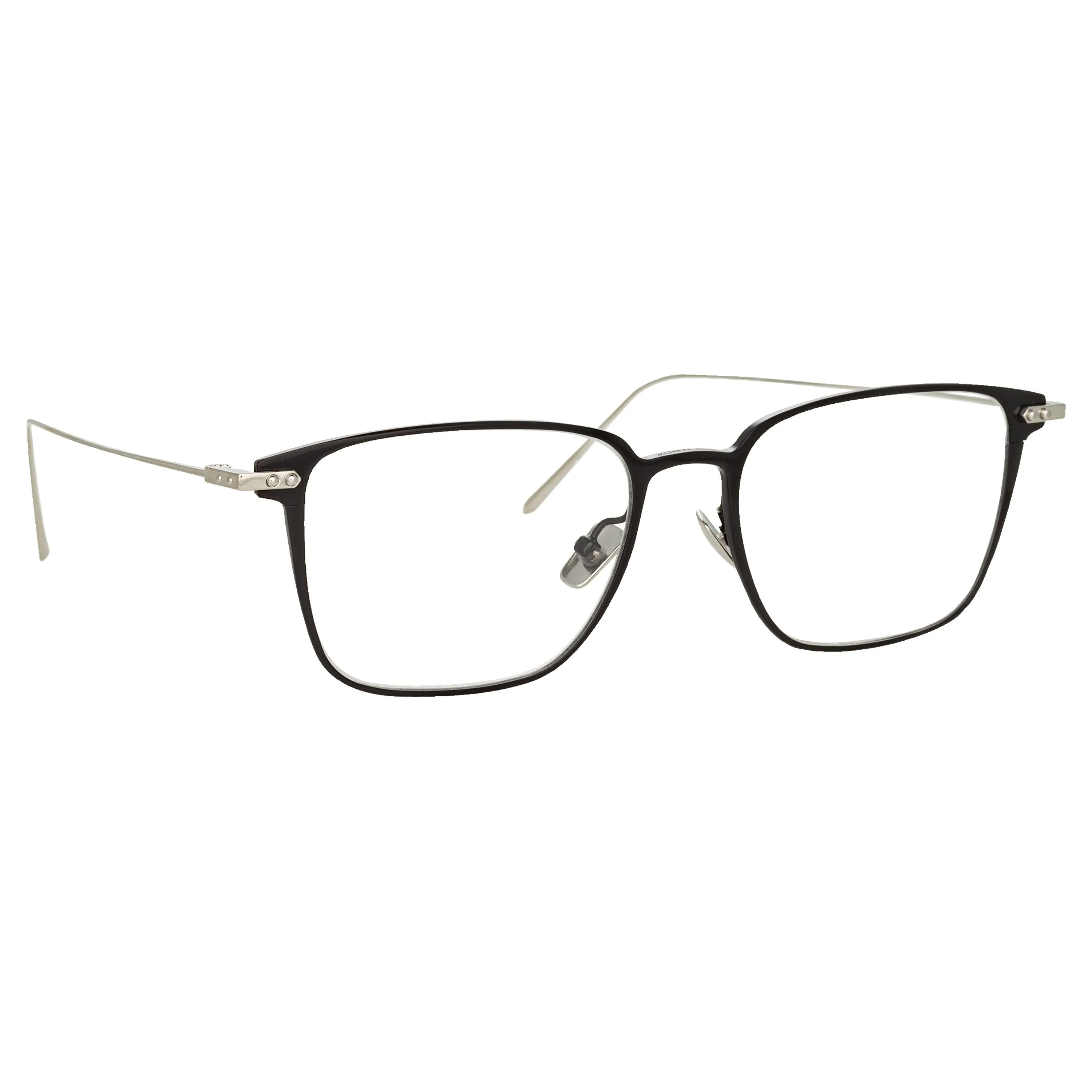 Willis Rectangular Optical Frame in Black and White Gold sold by Linda Farrow