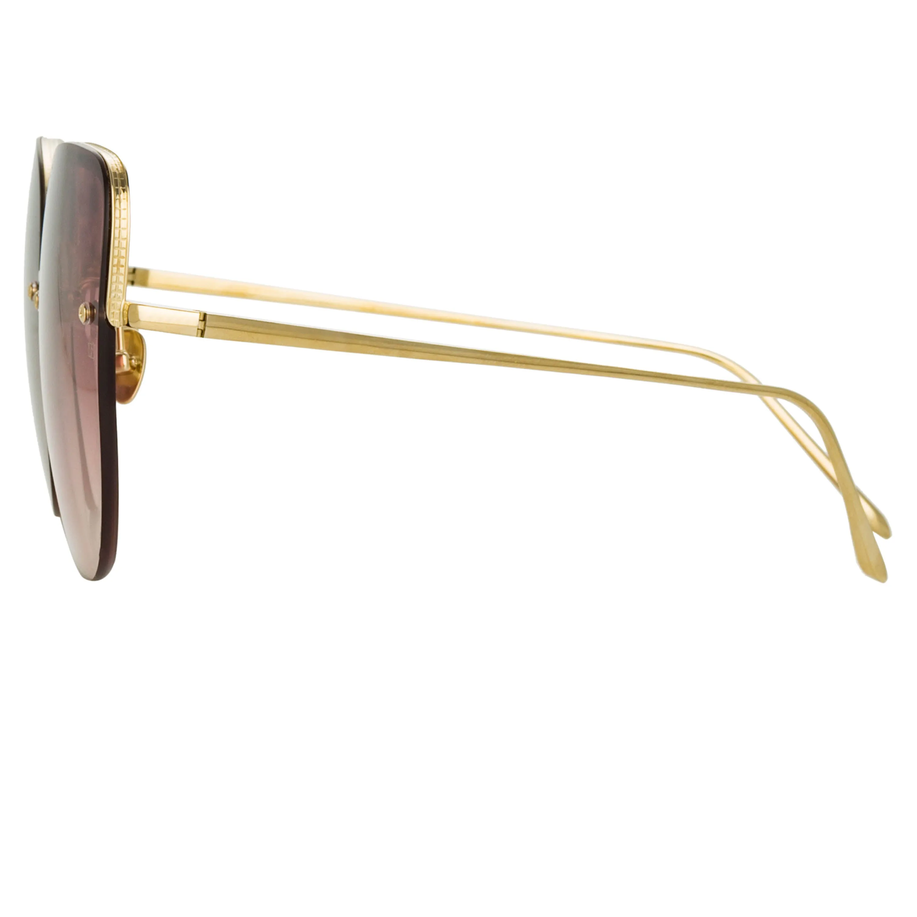 Loni Cat Eye Sunglasses in Light Gold and Burgundy sold by Linda Farrow product image thumbnail 4