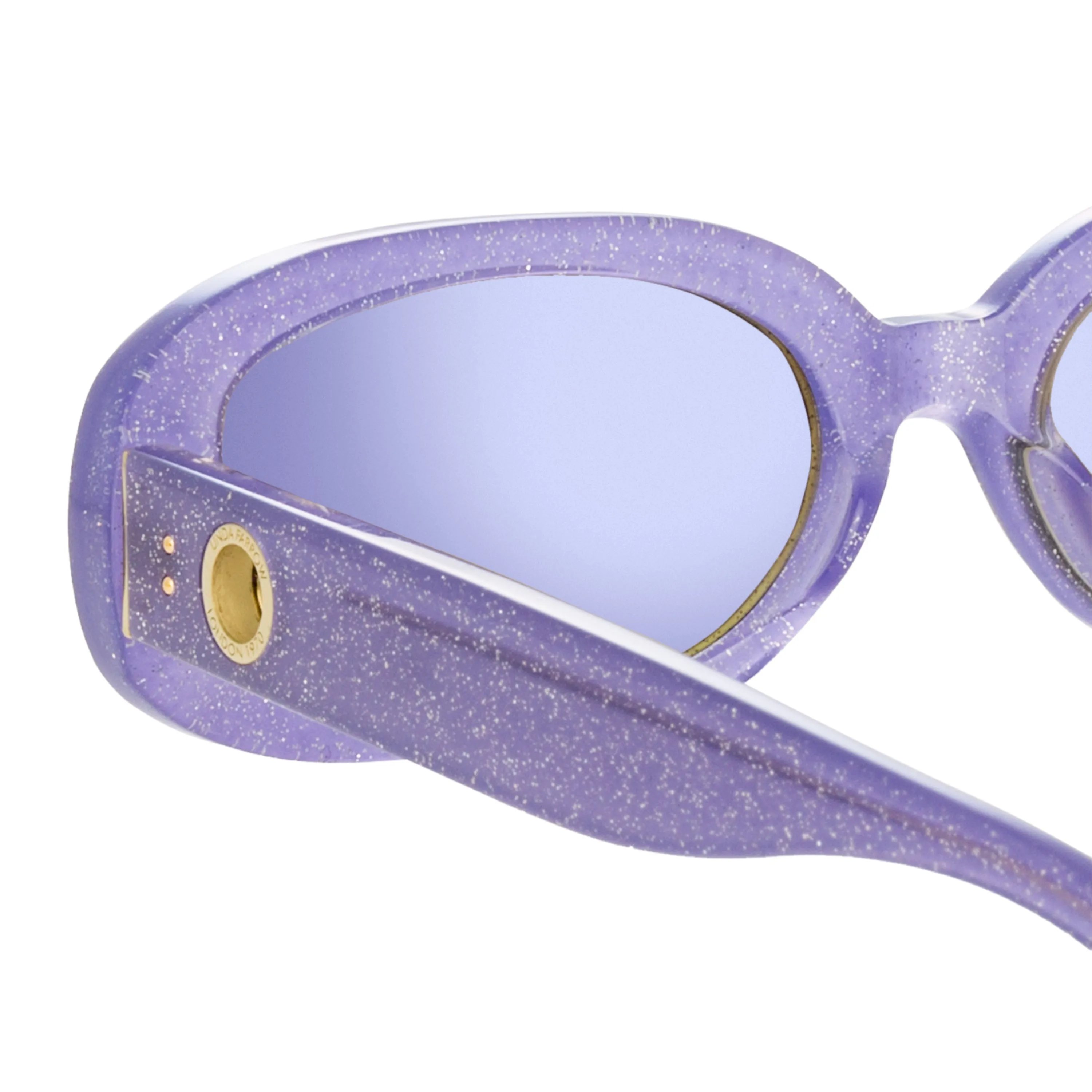 Cara Oval Sunglasses in Purple sold by Linda Farrow product image thumbnail 5