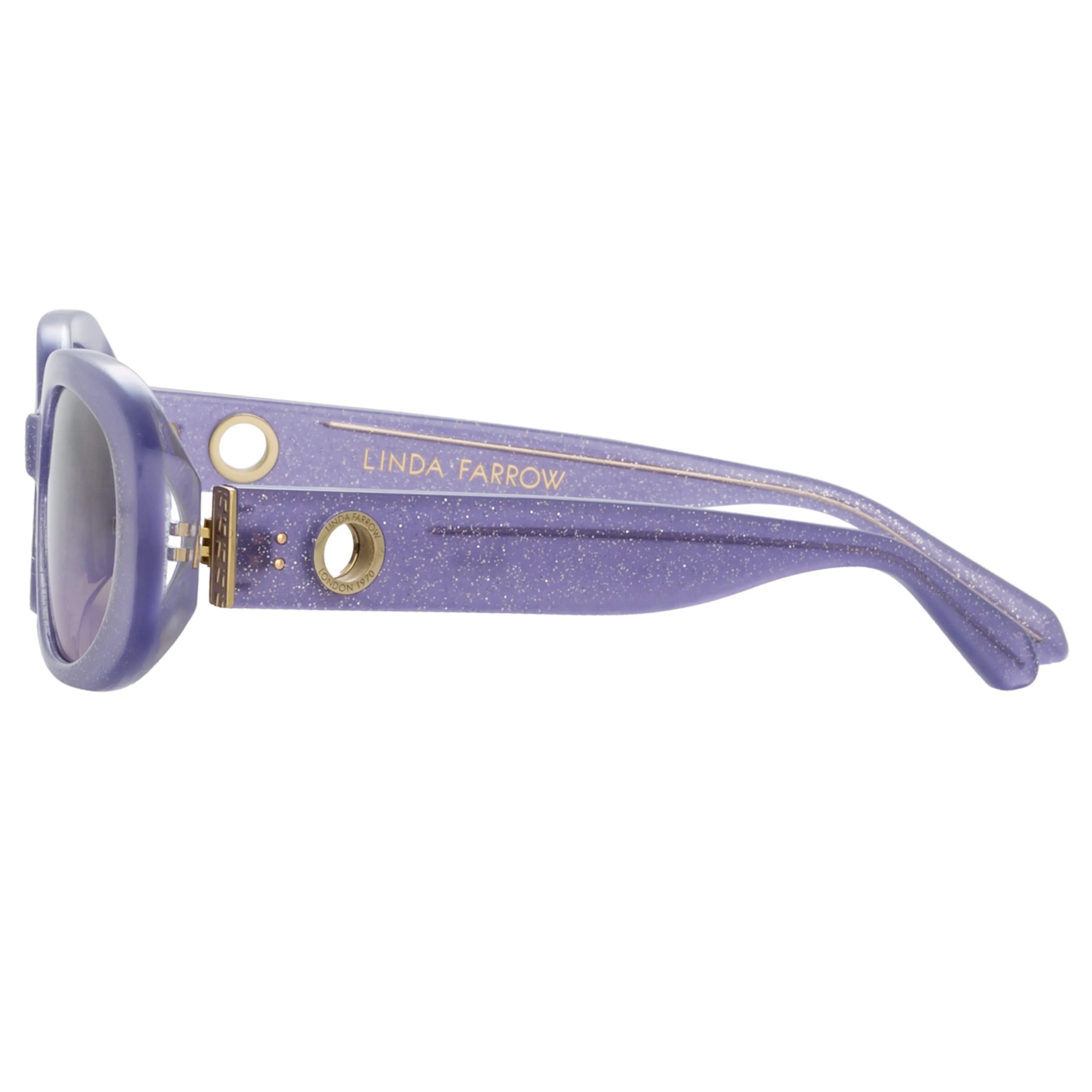 Cara Oval Sunglasses in Purple sold by Linda Farrow product image thumbnail 4